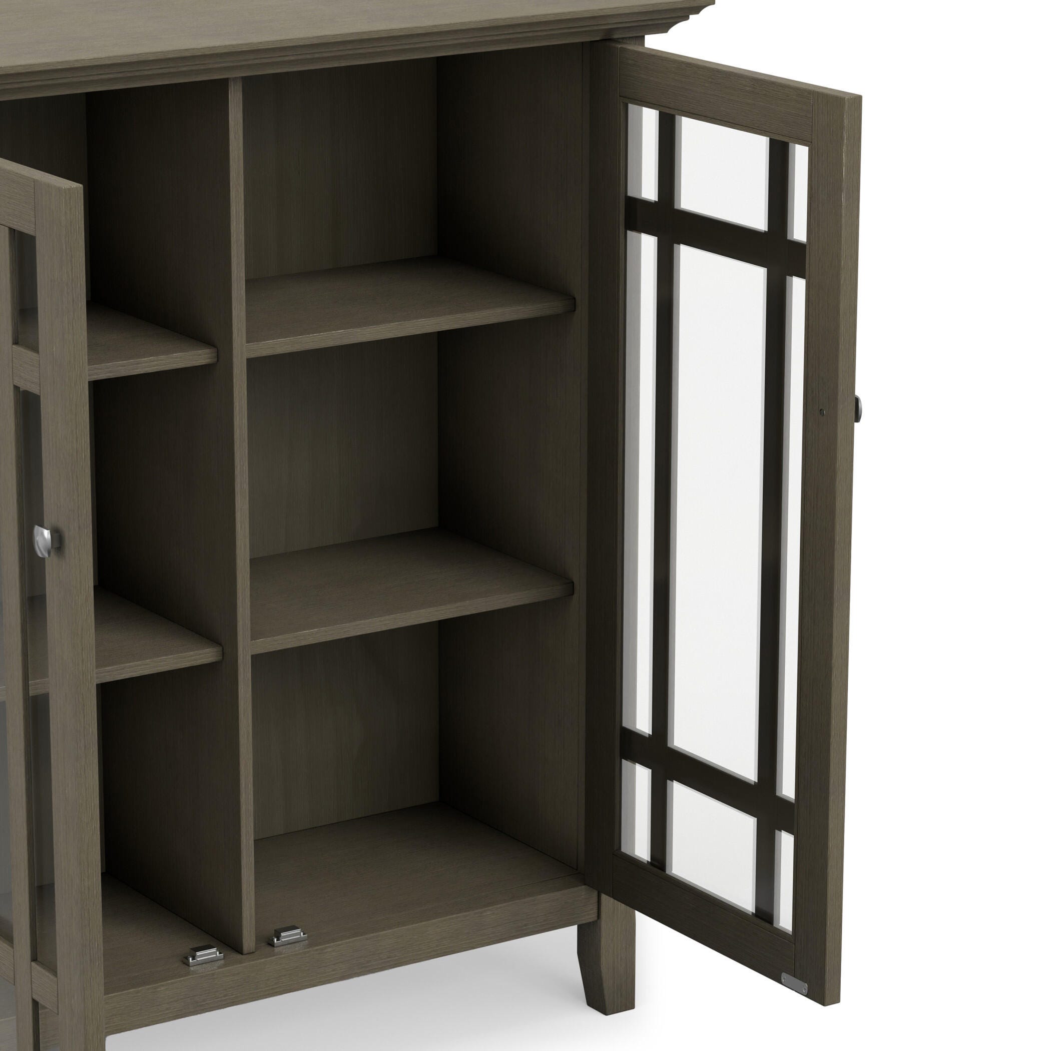 Simpli Home Bedford Rustic Gray Storage Cabinet, Gray, large