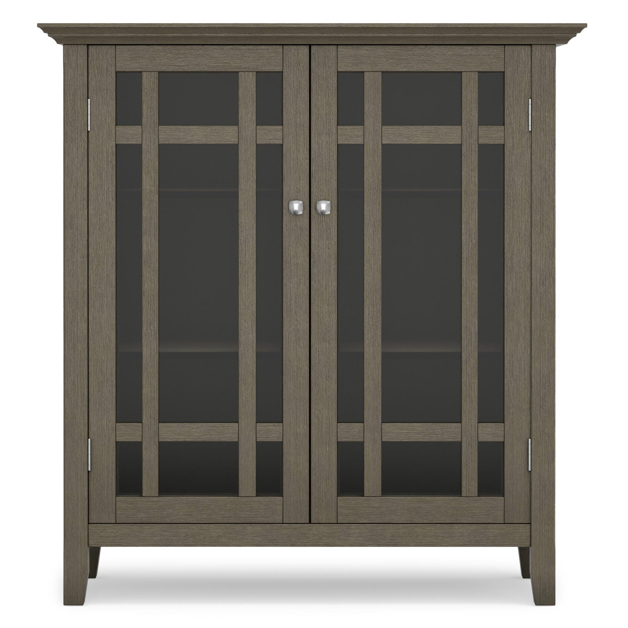 Simpli Home Bedford Rustic Gray Storage Cabinet, Gray, large