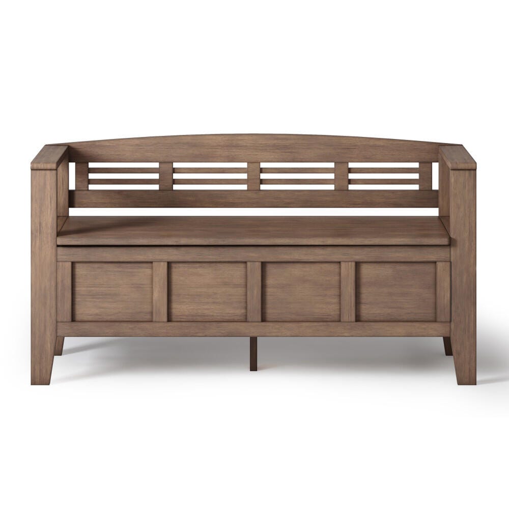 Adams Rustic Brown Entryway Storage Bench, Rustic Natural Aged Brown, large