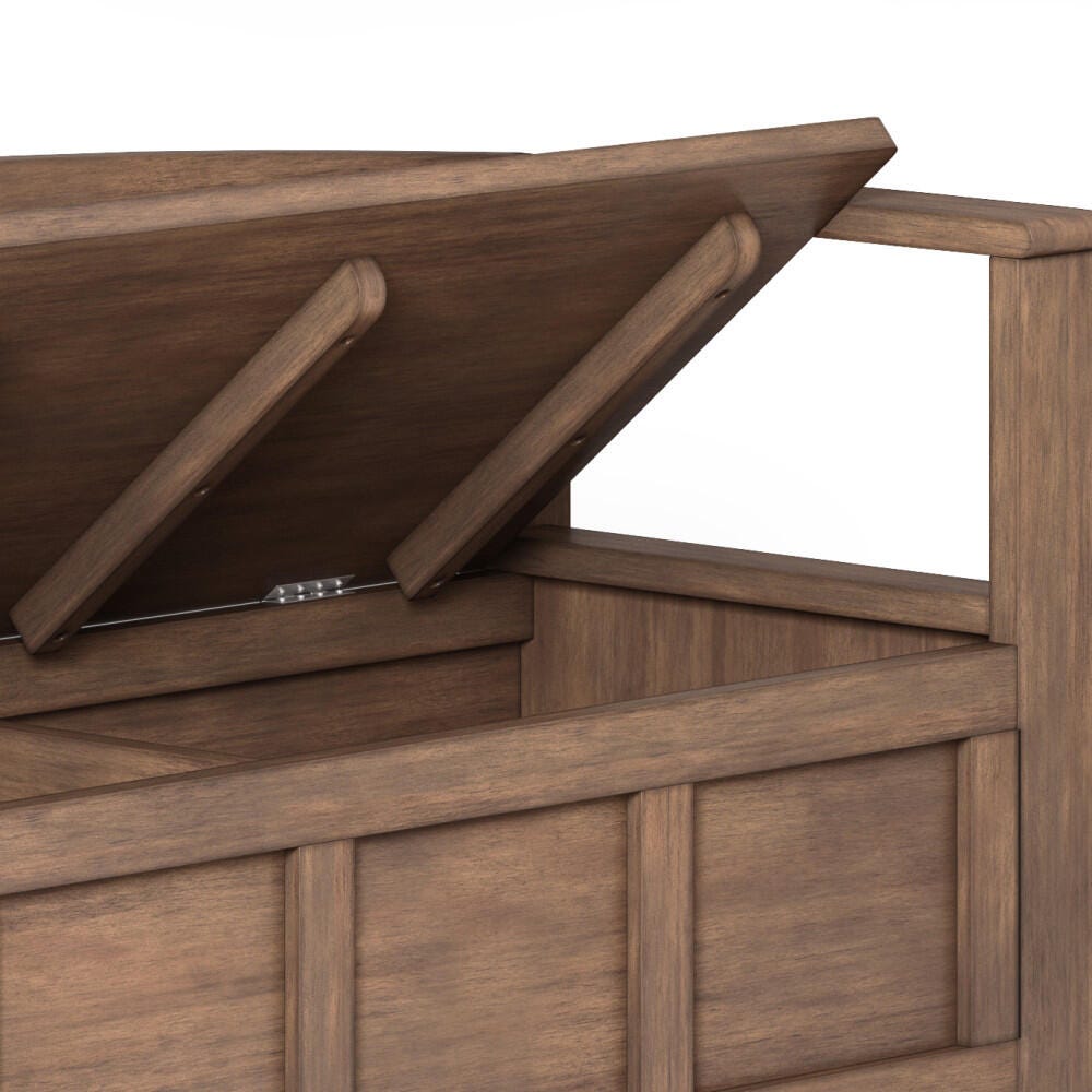 Adams Rustic Brown Entryway Storage Bench, Rustic Natural Aged Brown, large