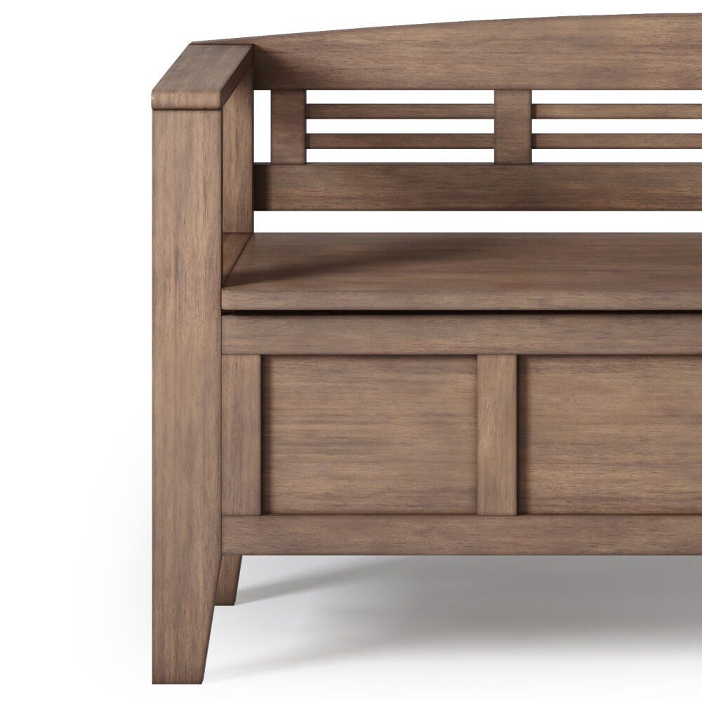 Adams Rustic Brown Entryway Storage Bench, Rustic Natural Aged Brown, large