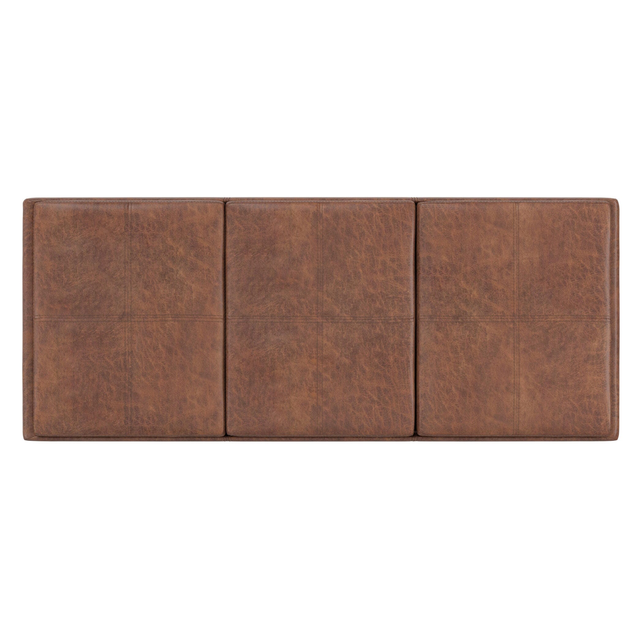 Avalon Brown Faux Air Leather Storage Ottoman, Brown, large