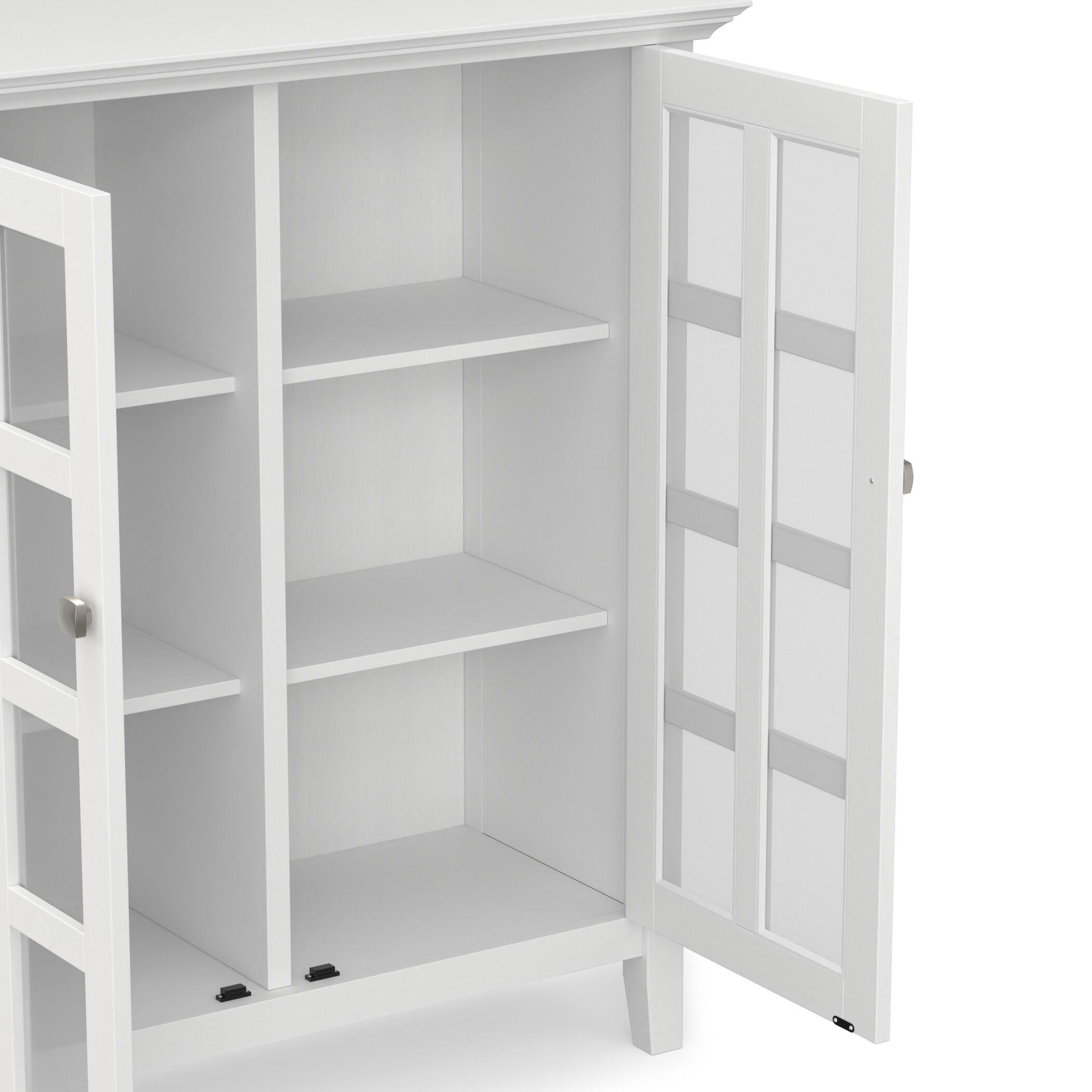 Simpli Home Acadian Rustic White Storage Cabinet, White, large