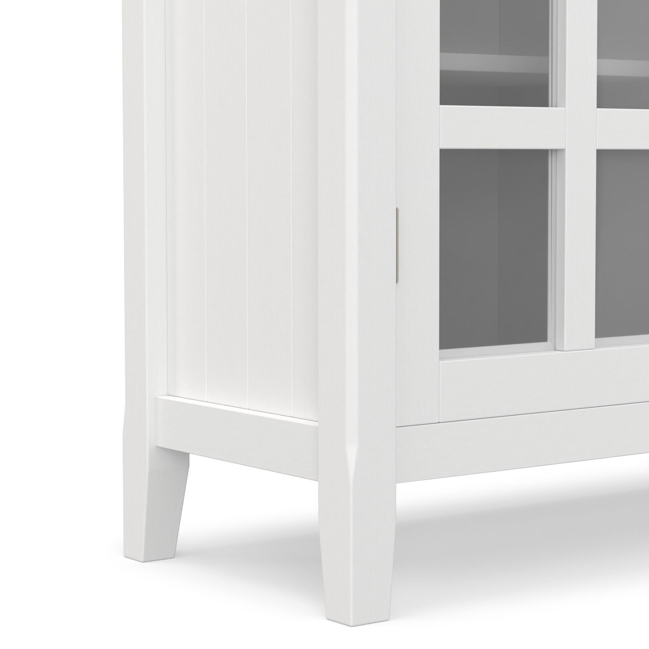 Simpli Home Acadian Rustic White Storage Cabinet, White, large