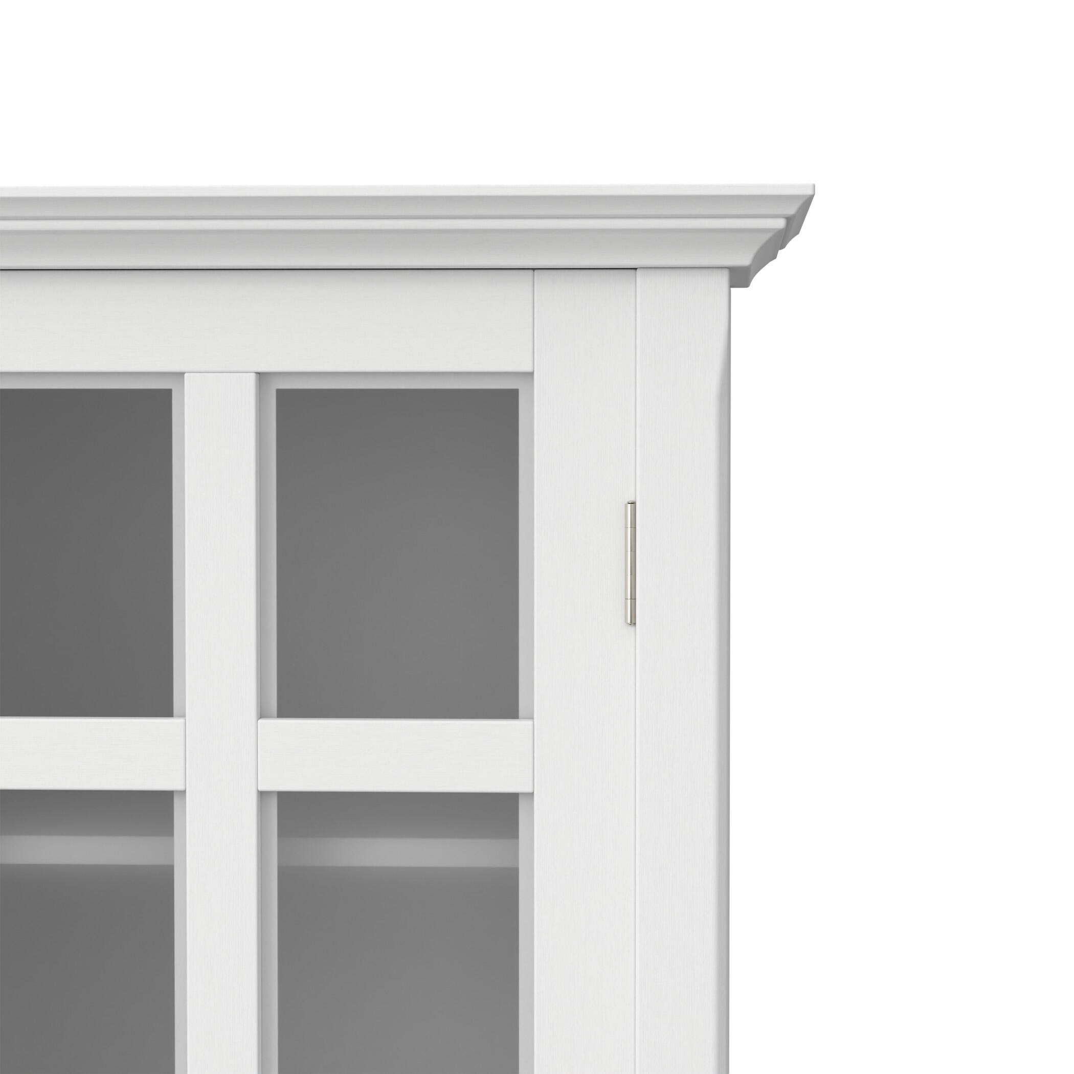Simpli Home Acadian Rustic White Storage Cabinet, White, large