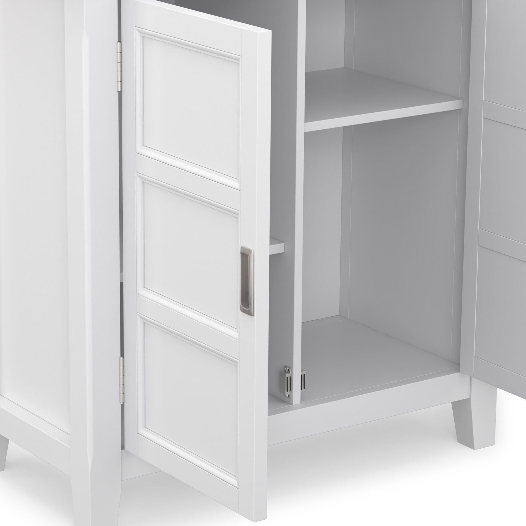 Simpli Home Burlington White Storage Cabinet, White, large