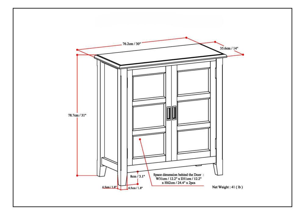 Burlington White Storage Cabinet, White, large