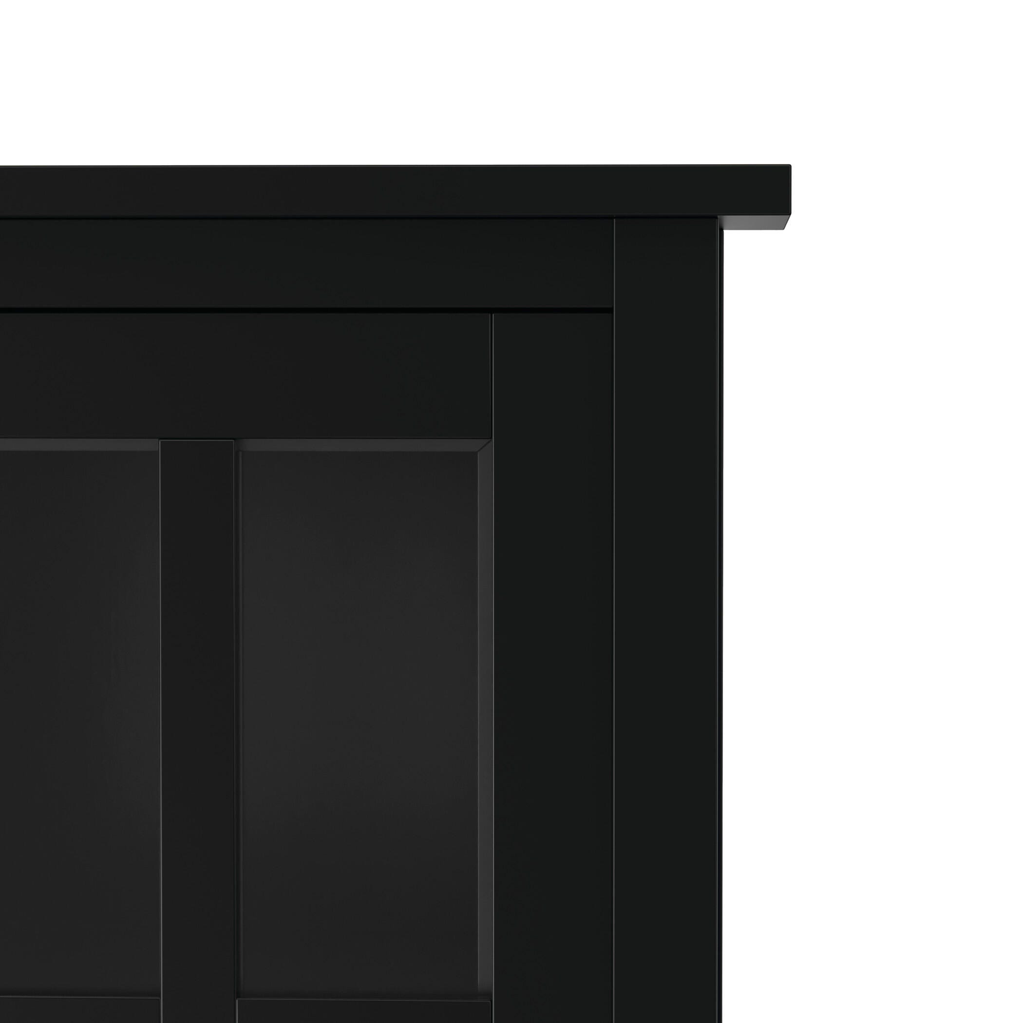Simpli Home Warm Shaker Rustic Black Storage Cabinet, Black, large