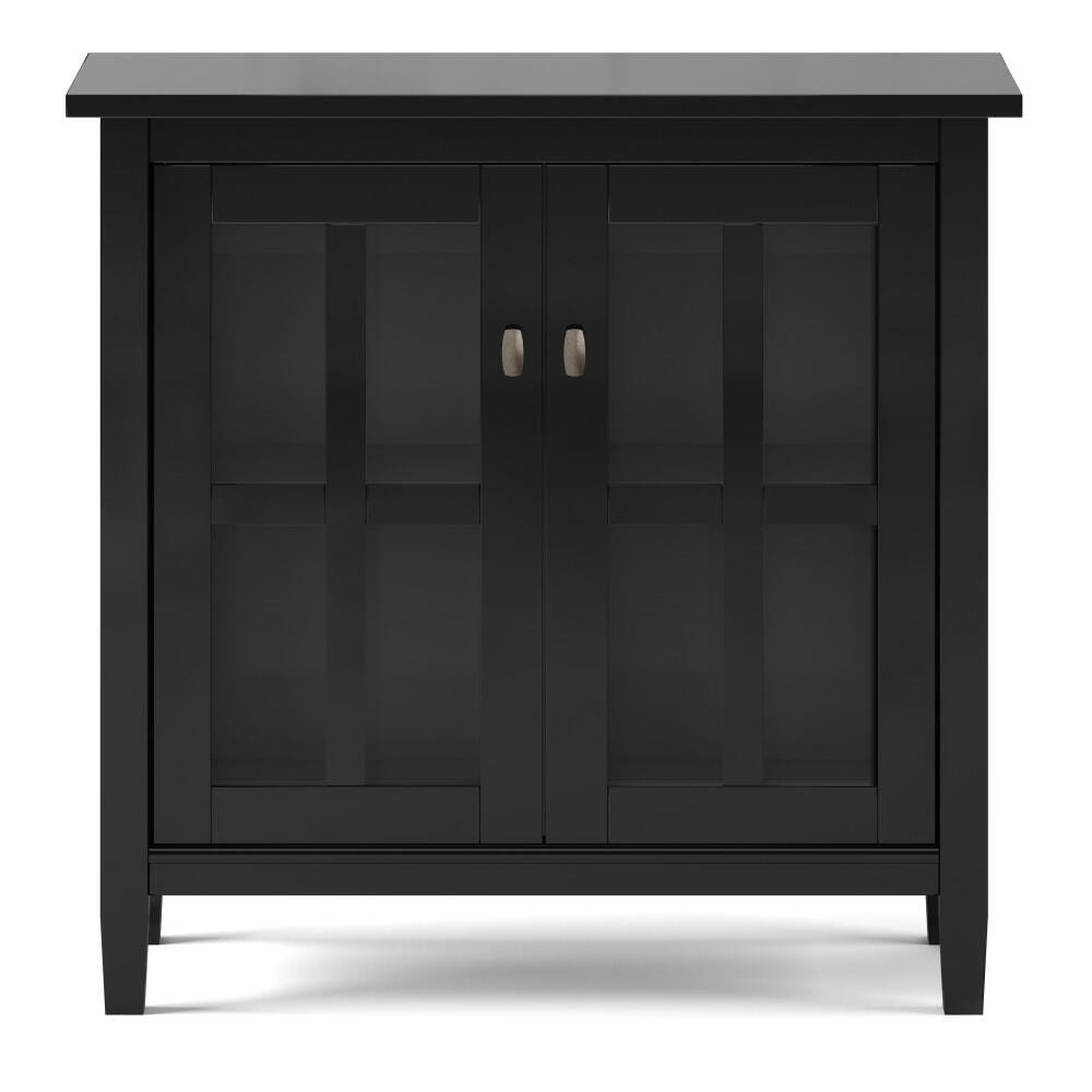 Warm Shaker Rustic Black Storage Cabinet, Black, large