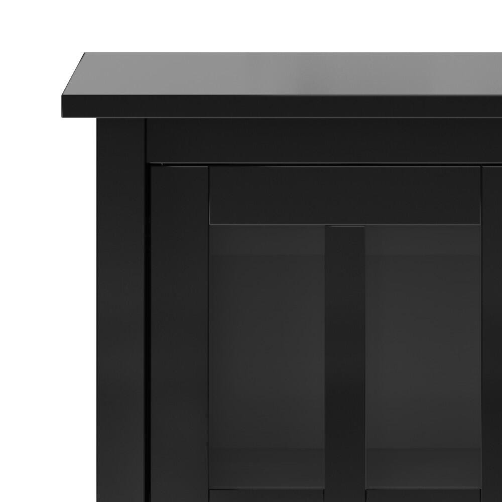 Warm Shaker Rustic Black Storage Cabinet, Black, large