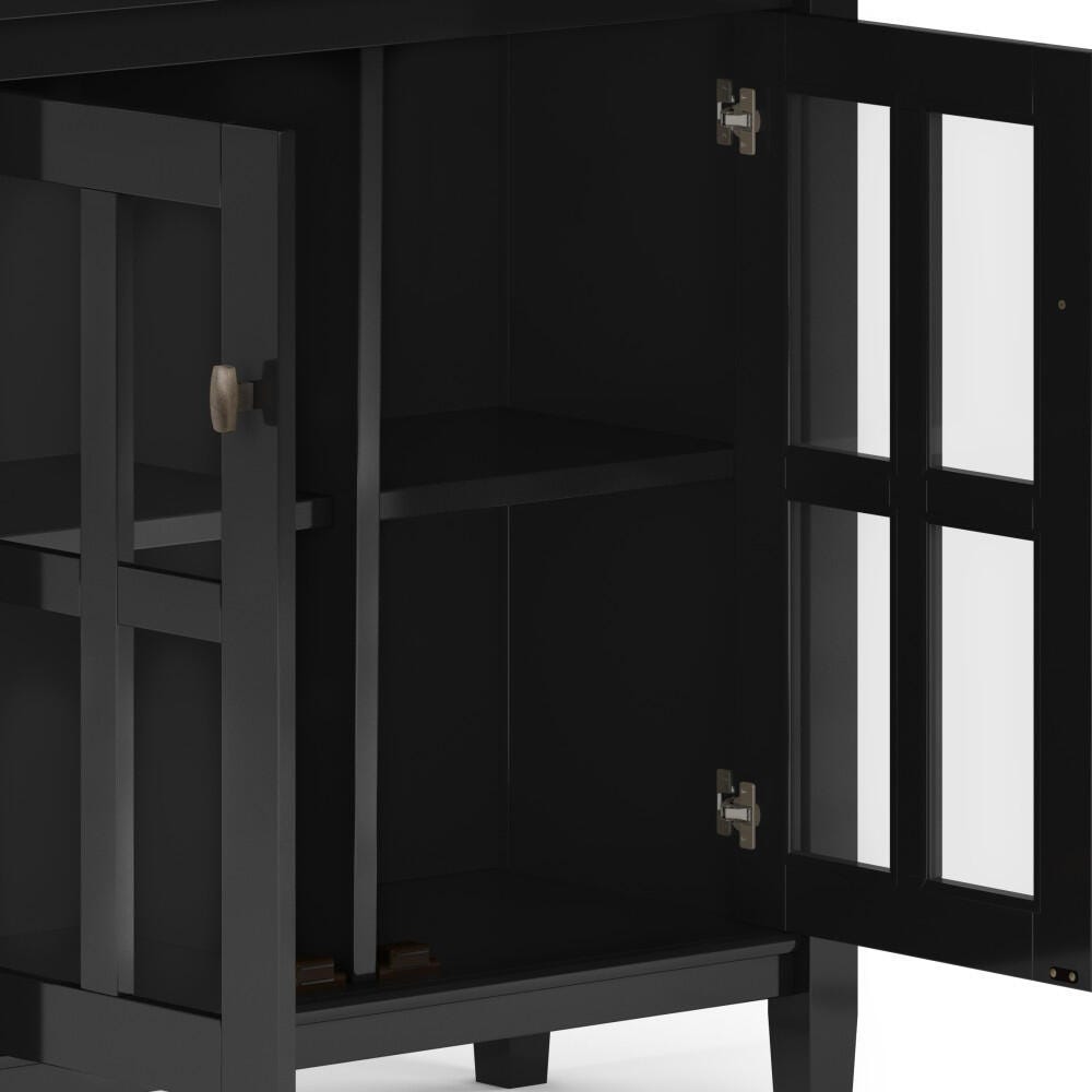 Warm Shaker Rustic Black Storage Cabinet, Black, large