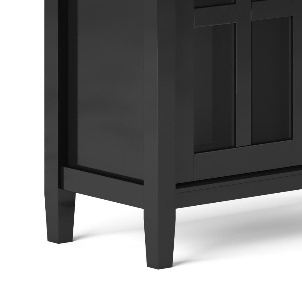Warm Shaker Rustic Black Storage Cabinet, Black, large