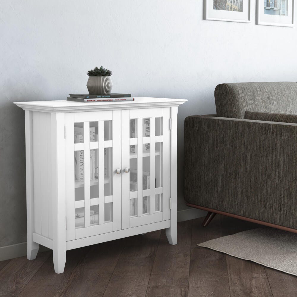 Bedford Rustic White Storage Cabinet, White, rollover