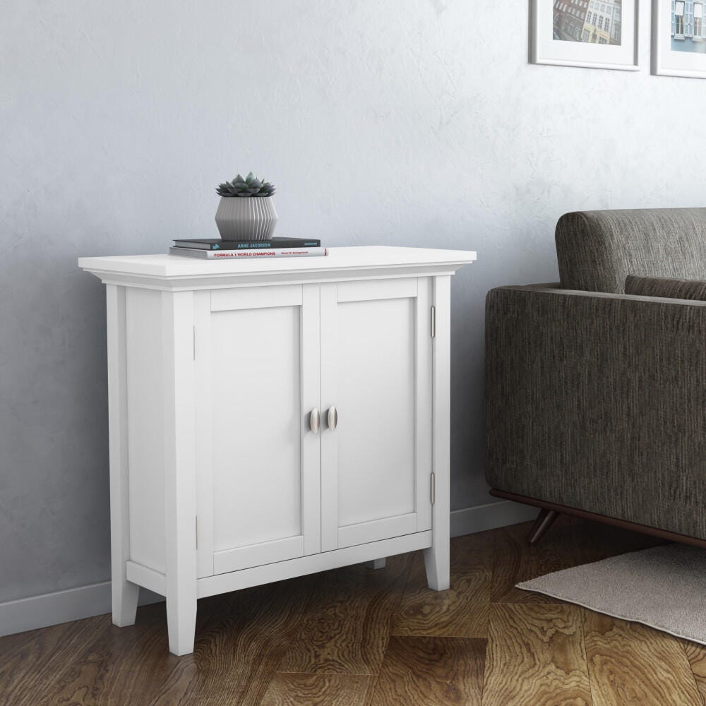 Redmond Rustic White Storage Cabinet, White, rollover