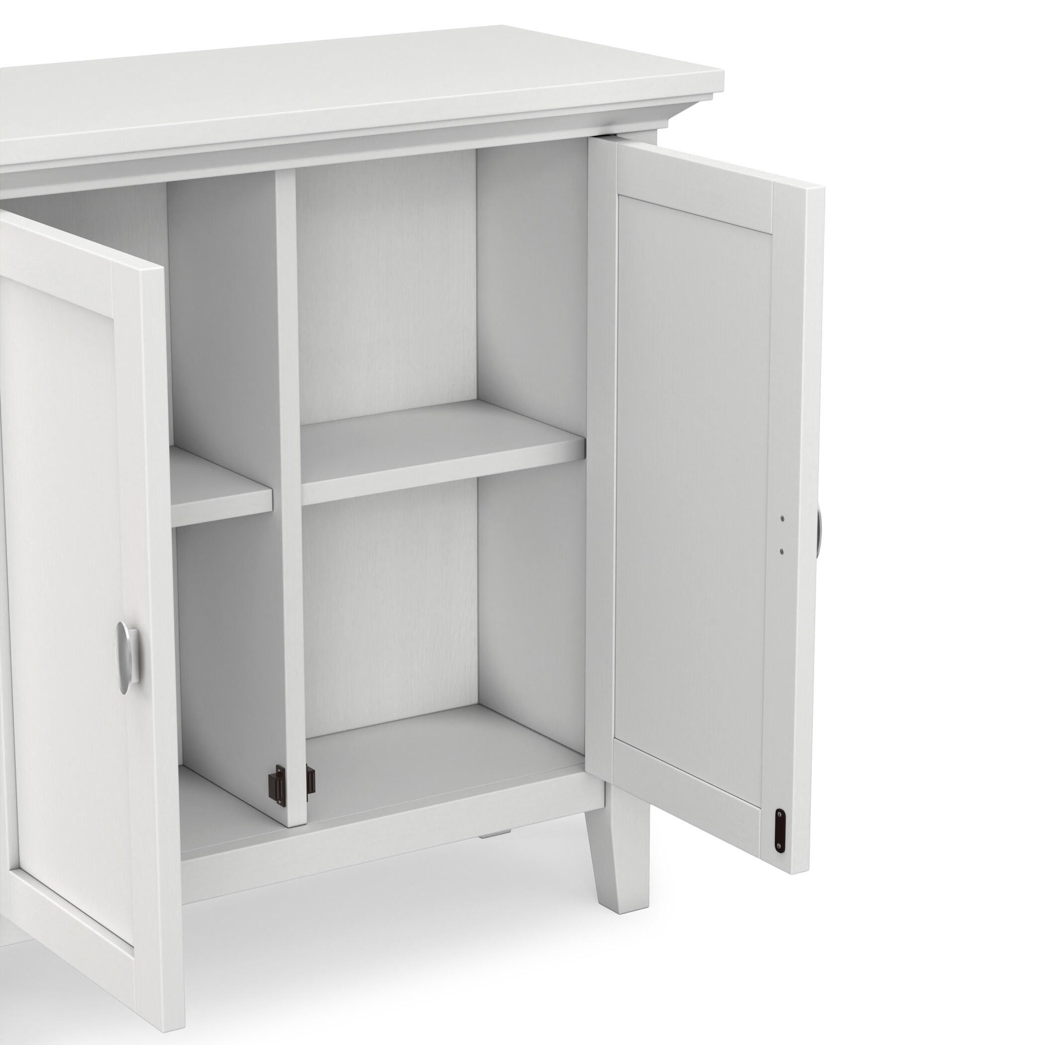 Simpli Home Redmond Rustic White Storage Cabinet, White, large