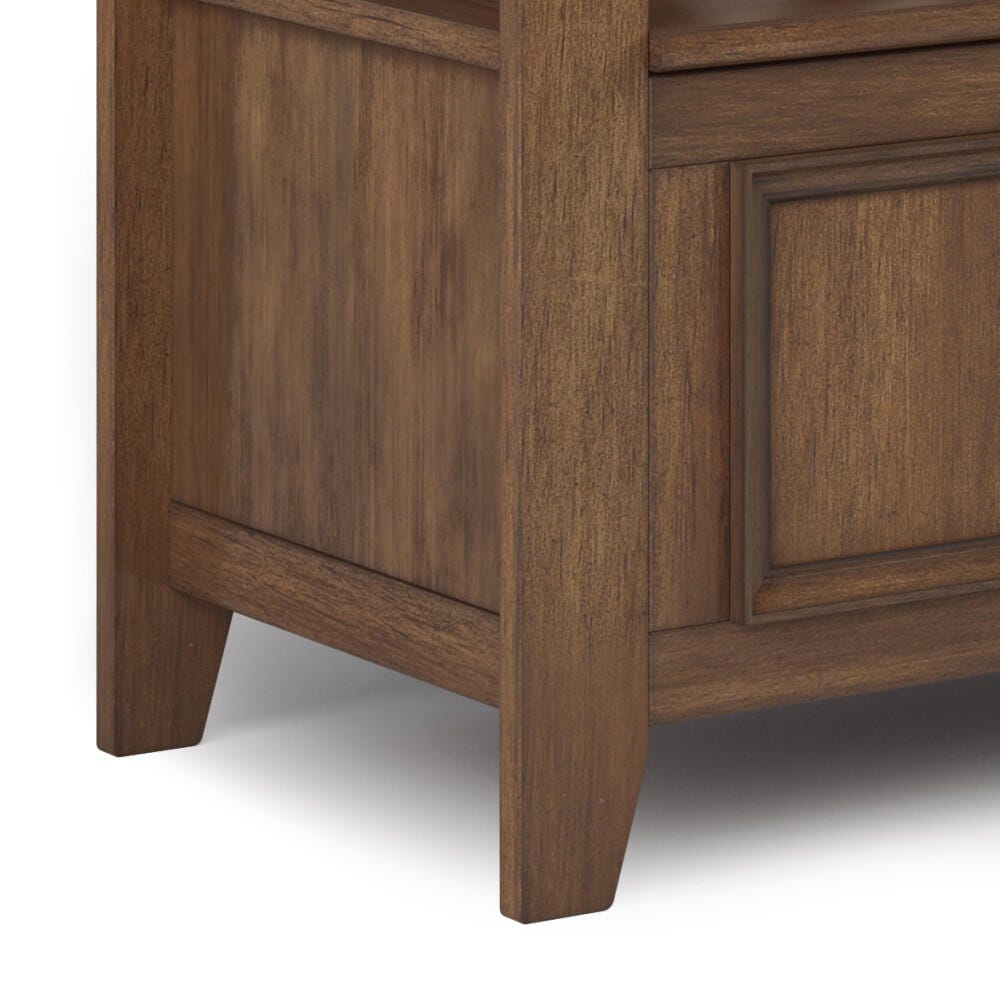 Amherst Rustic Brown Entryway Storage Bench, Brown, large