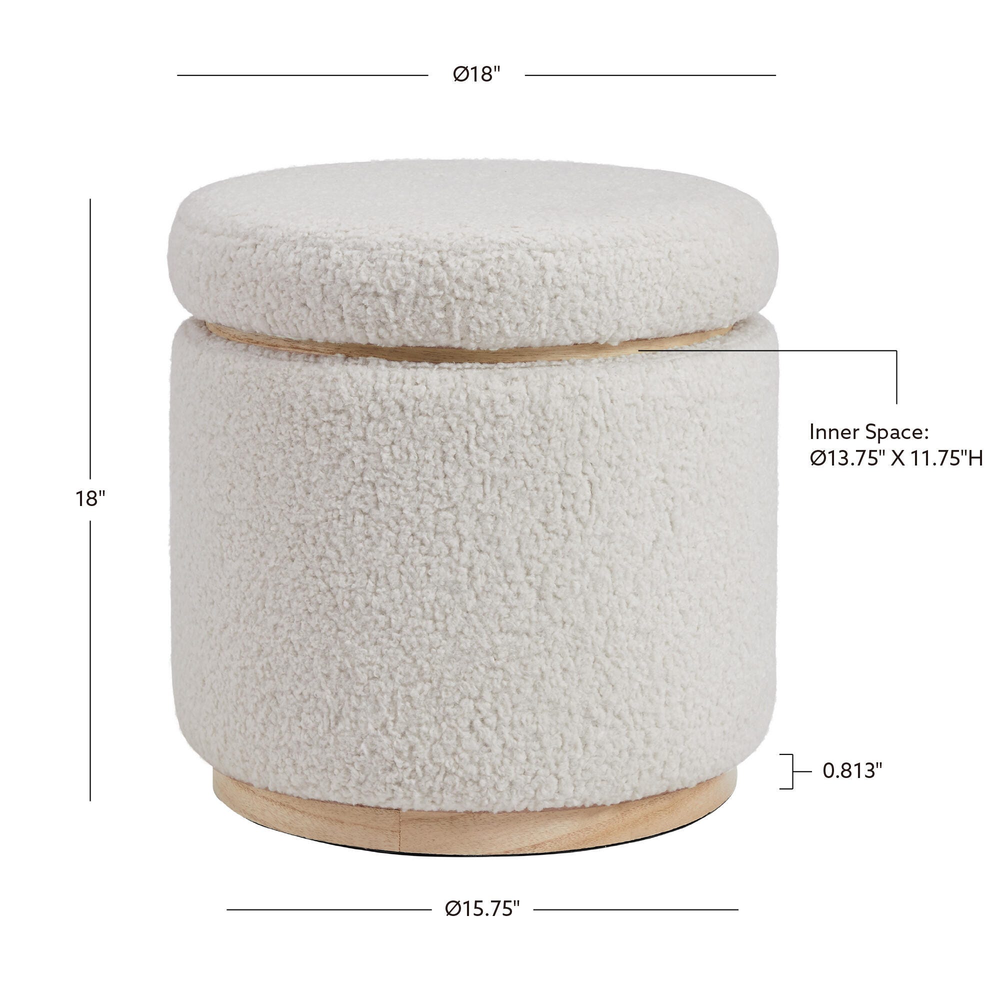 Linon Bridget Bridget Storage Ottoman, , large