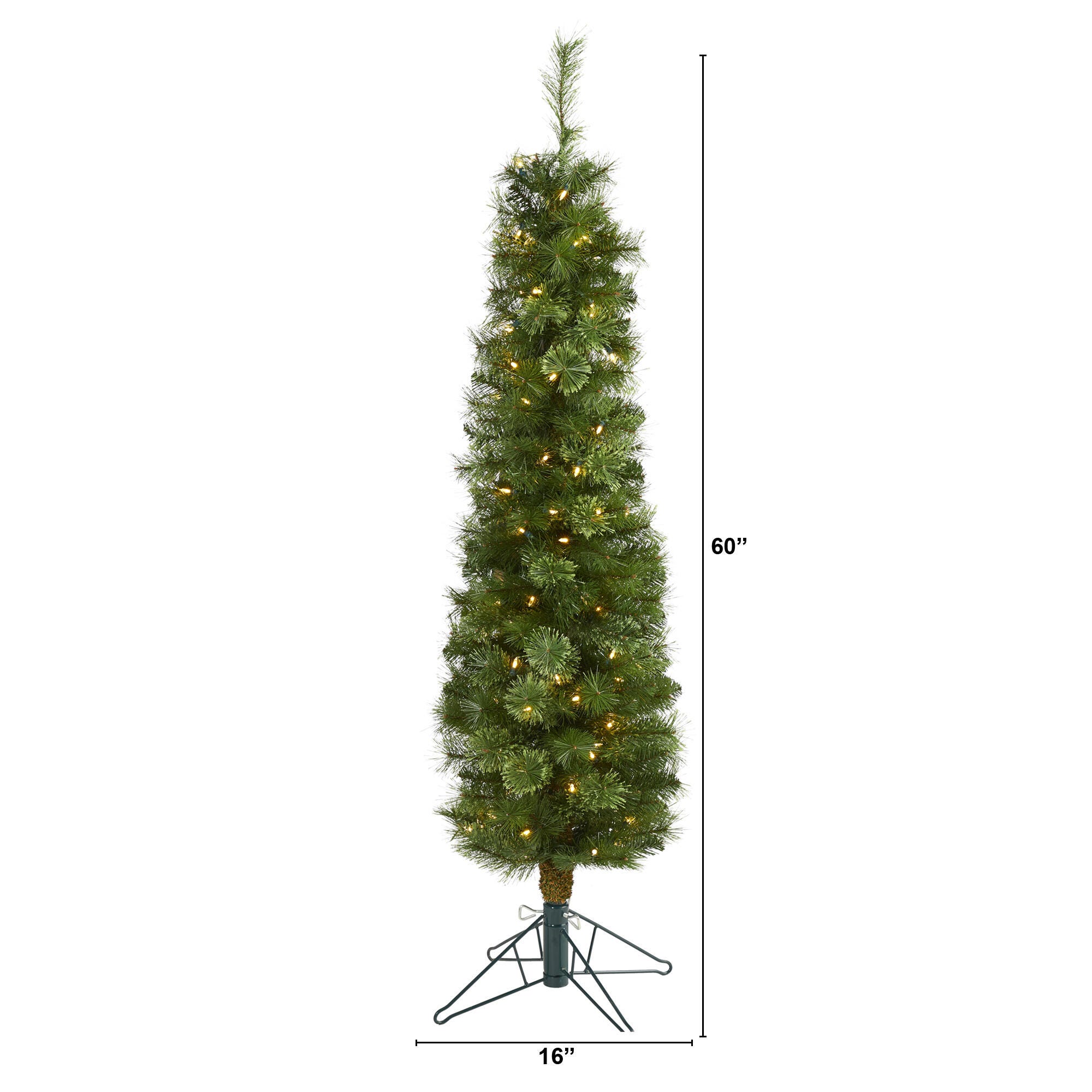 Nearly Natural 5 Ft. Green Pencil Artificial Christmas Tree, , large
