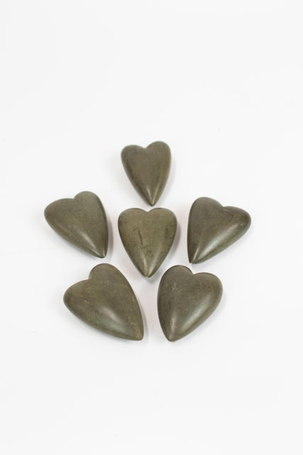 Hand Carved Stone Hearts Set