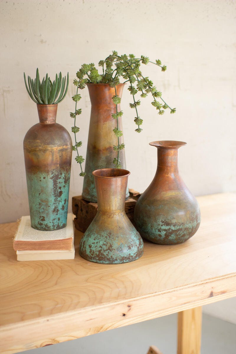Two-Toned Copper Vases Set, , rollover