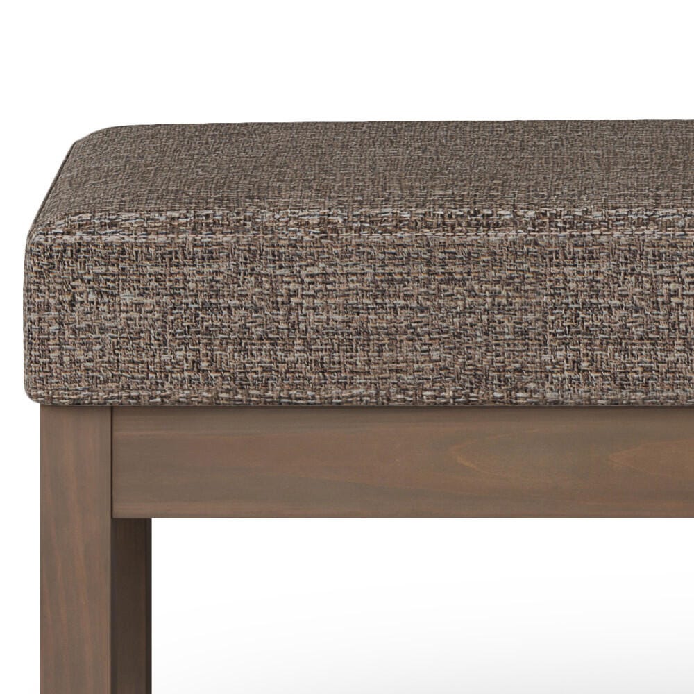 Milltown Large Bench in Mink Brown Tweed Fabric, Dark Brown/Beige, large