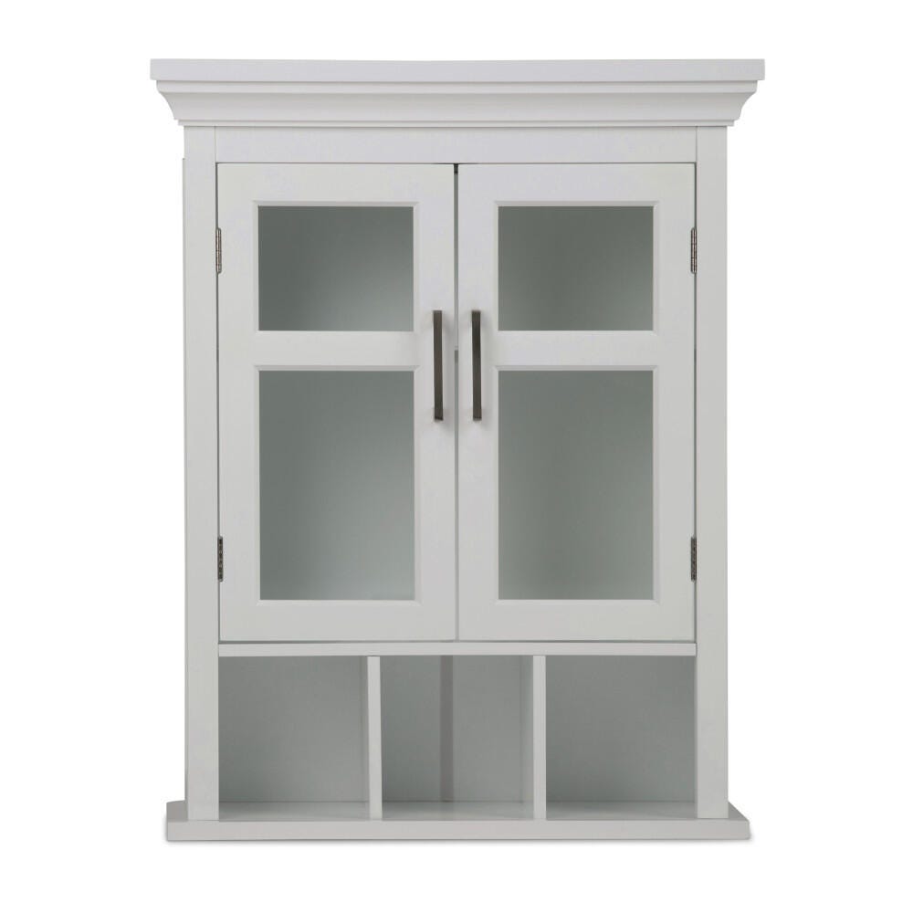 Simpli Home Avington Avington Two Door Wall Bath Cabinet with Cubbies, , large