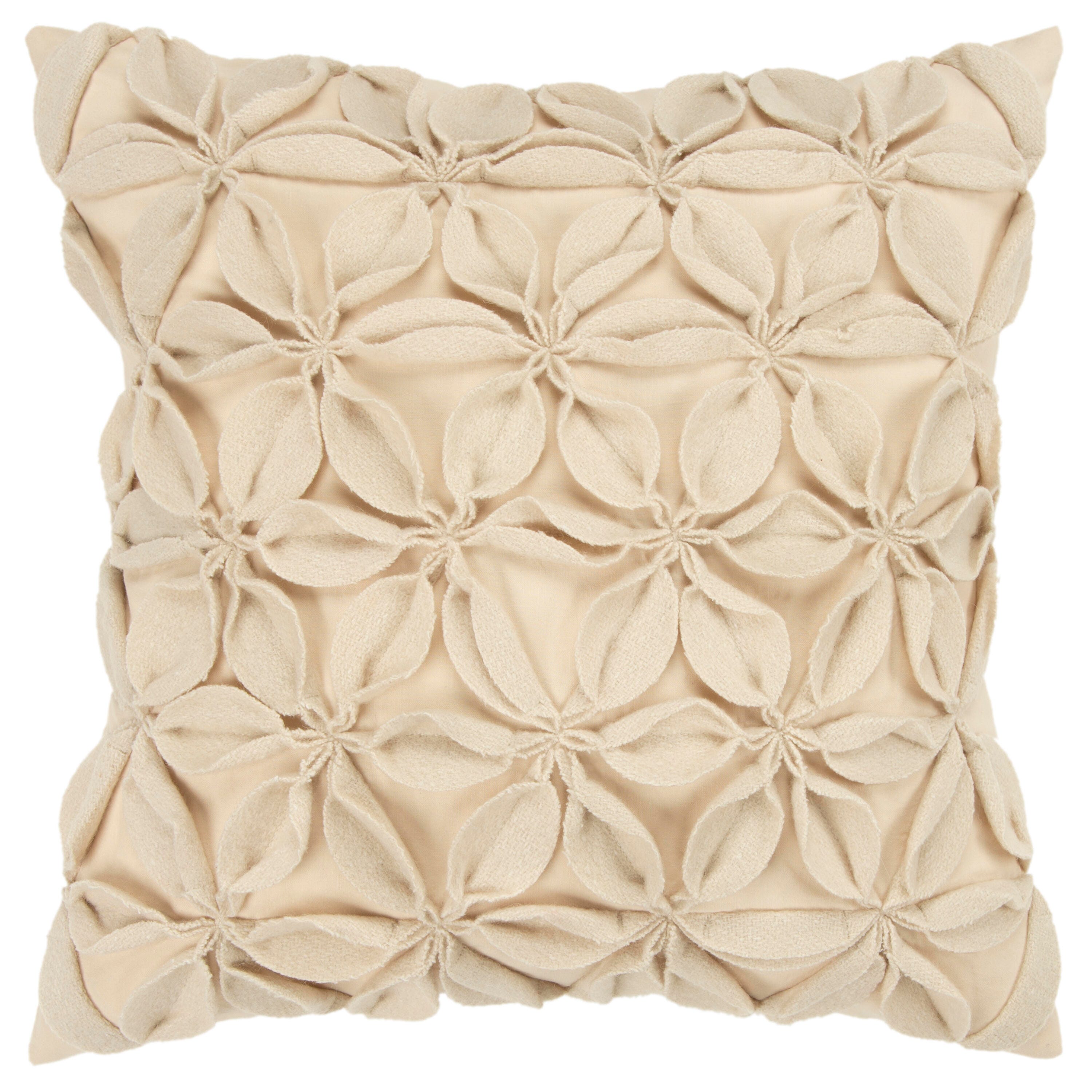 Rizzy Home 18"X18" Poly Filled Pillow, Cream, large