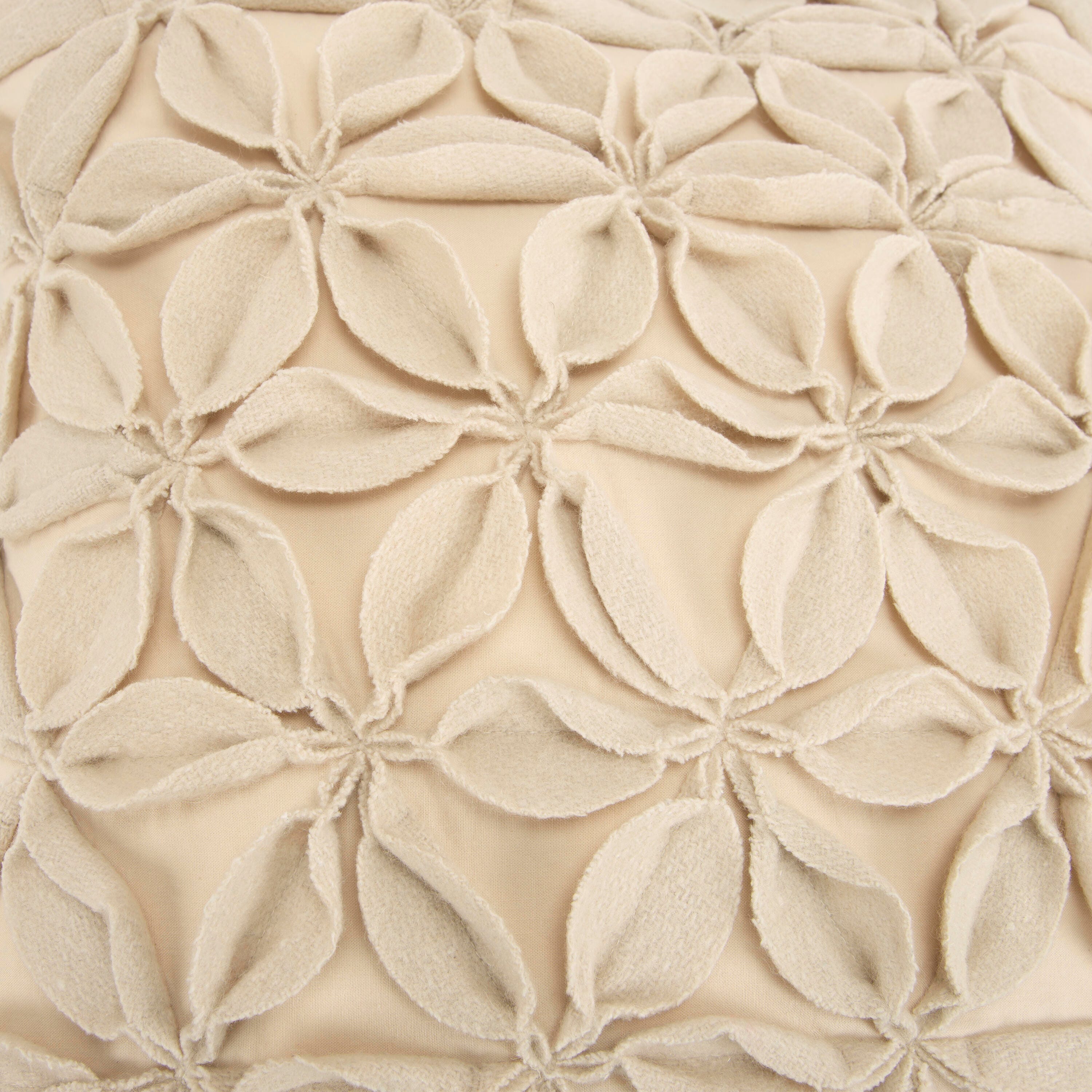 Rizzy Home 18"X18" Poly Filled Pillow, Cream, large