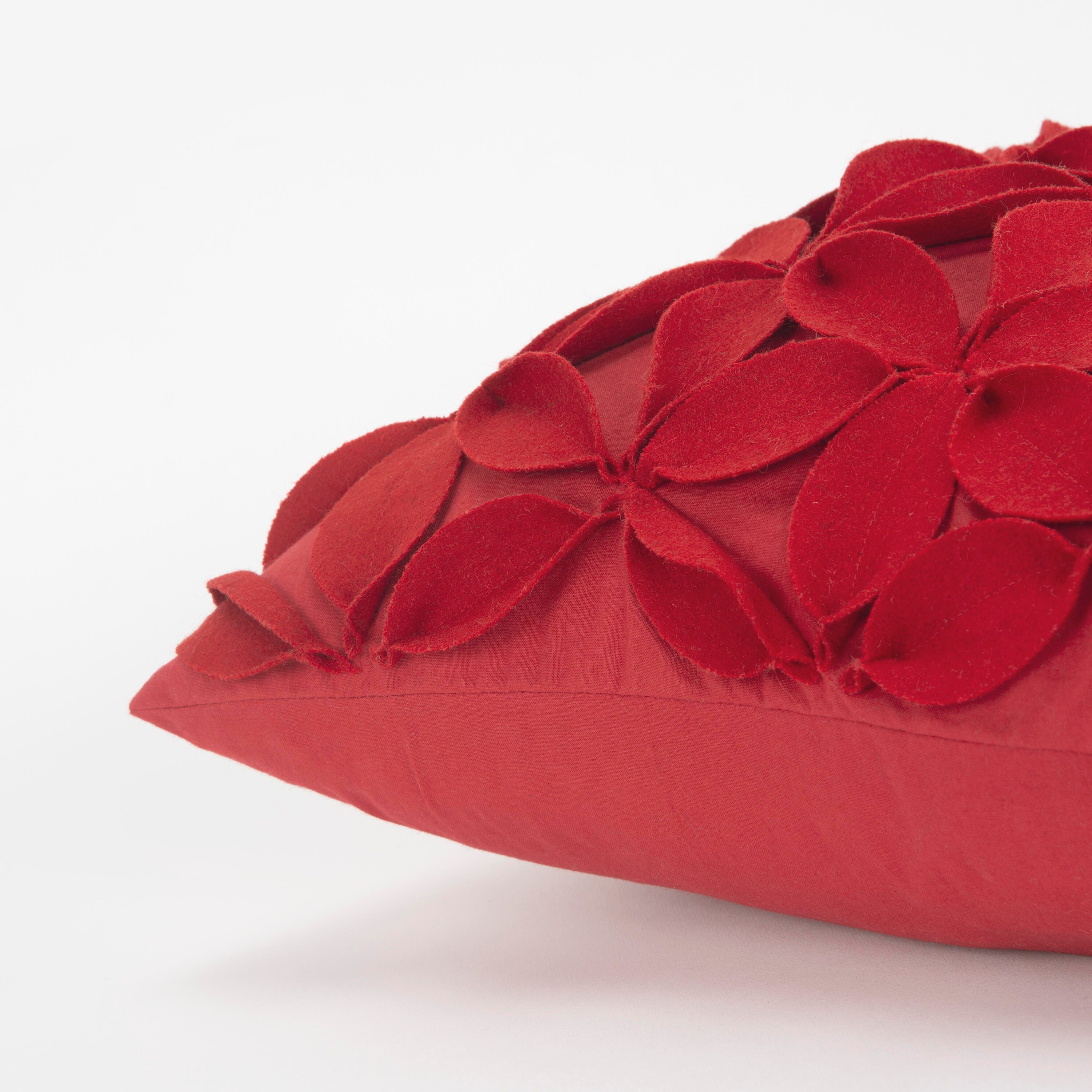 Rizzy Home 18"X18" Poly Filled Pillow, Red, large