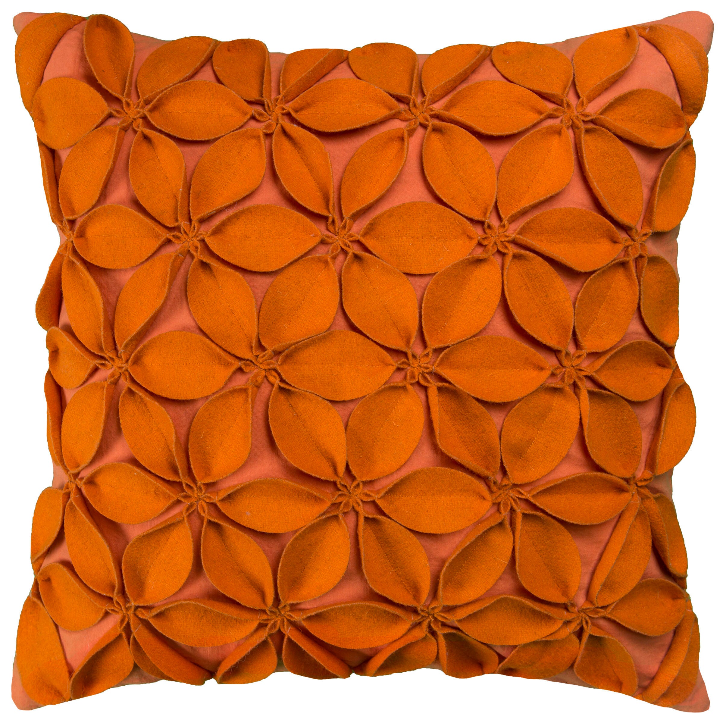 Rizzy Home 18"X18" Poly Filled Pillow, Orange, large
