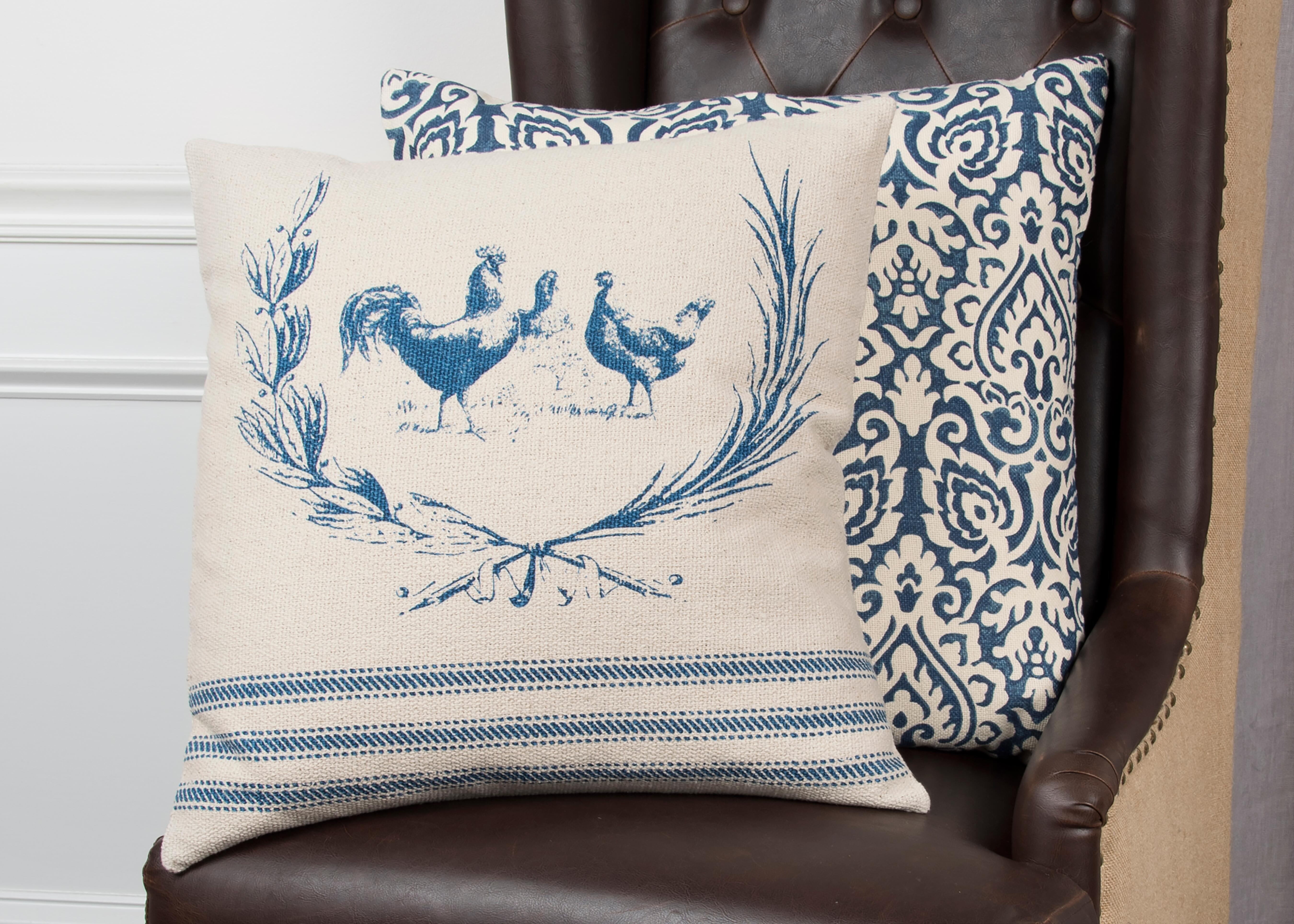 Rizzy Home 22"X22" Poly Filled Pillow, Navy, large