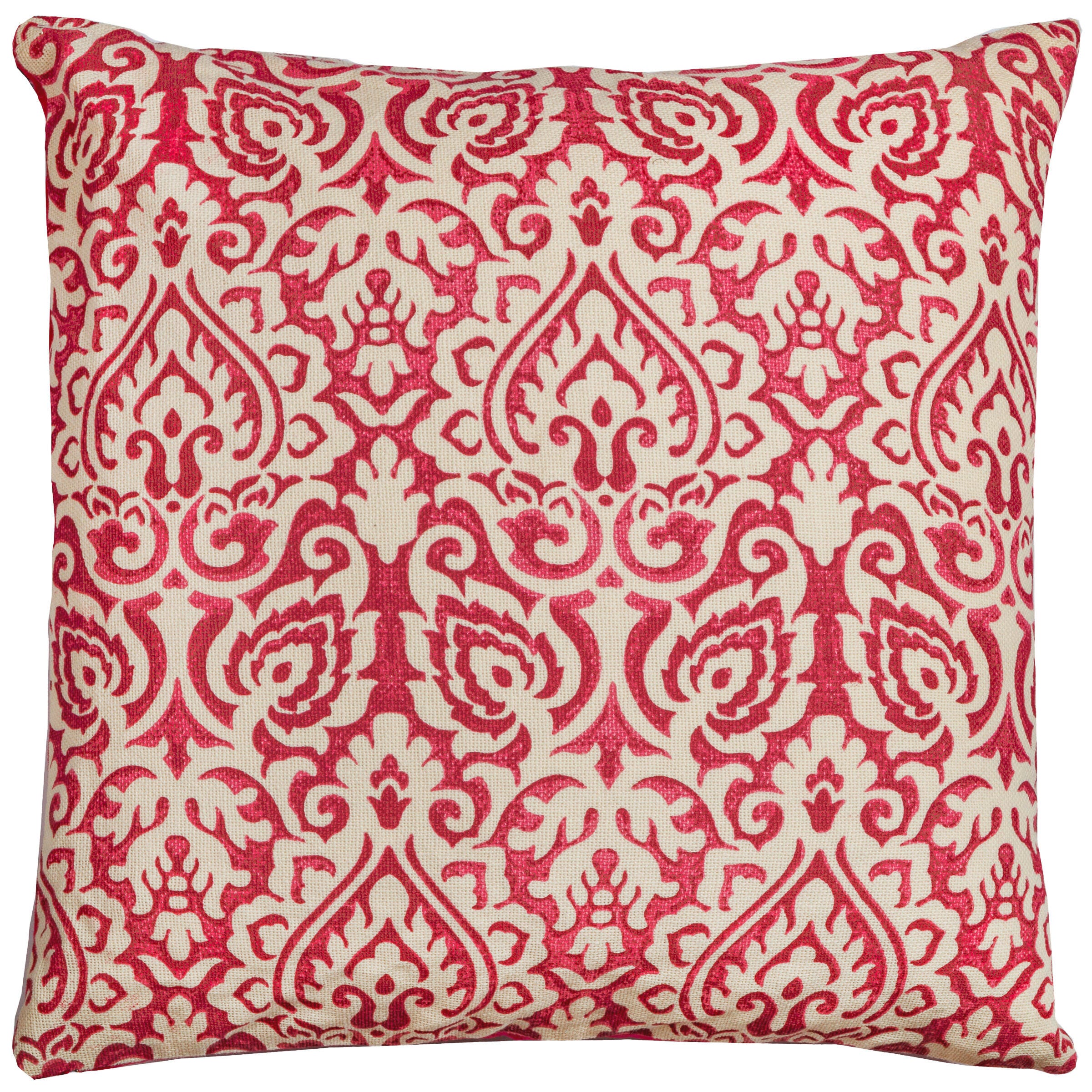 Rizzy Home 22"X22" Poly Filled Pillow, Burgundy, large