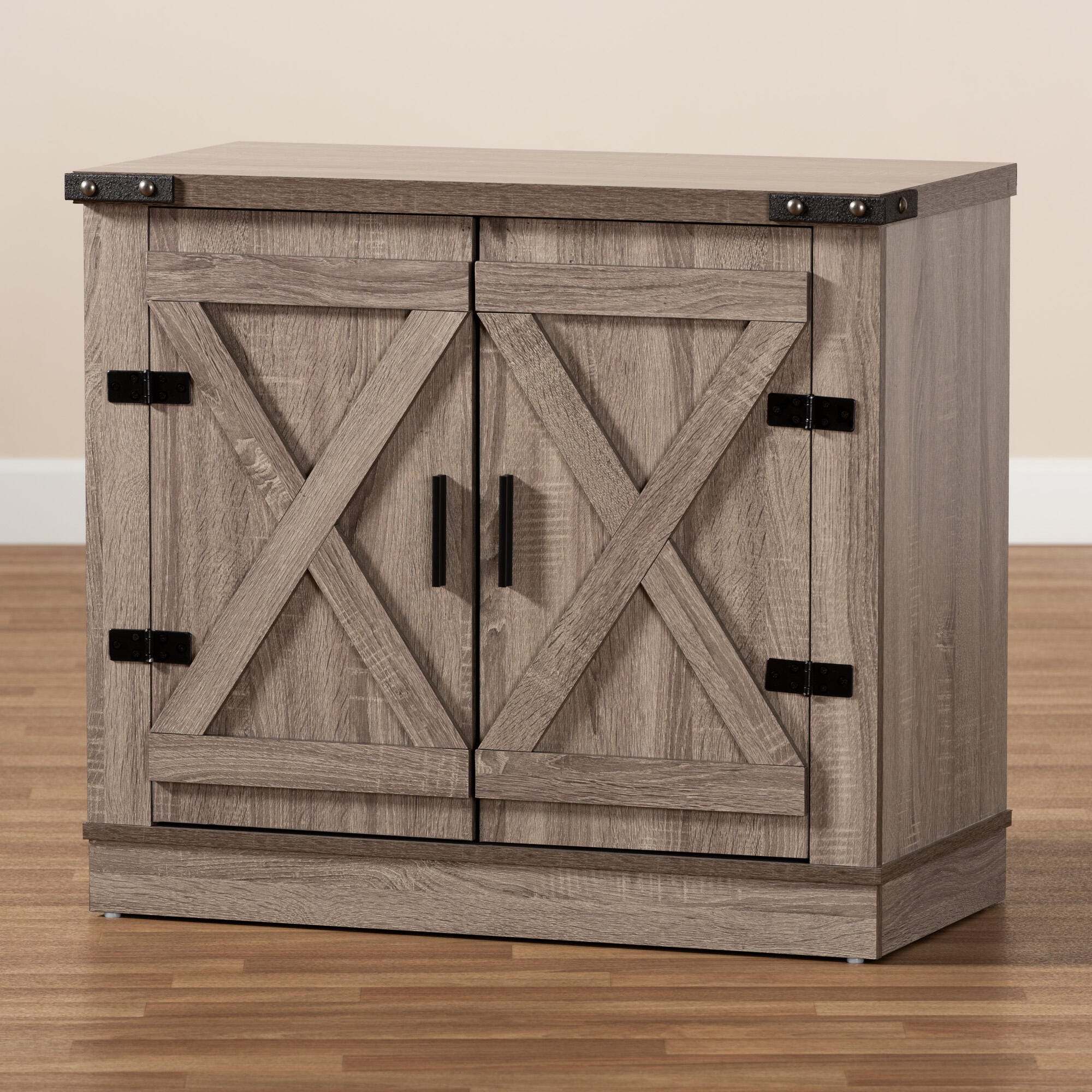 Baxton Studio Wayne 2-Door Shoe Storage Cabinet, , large