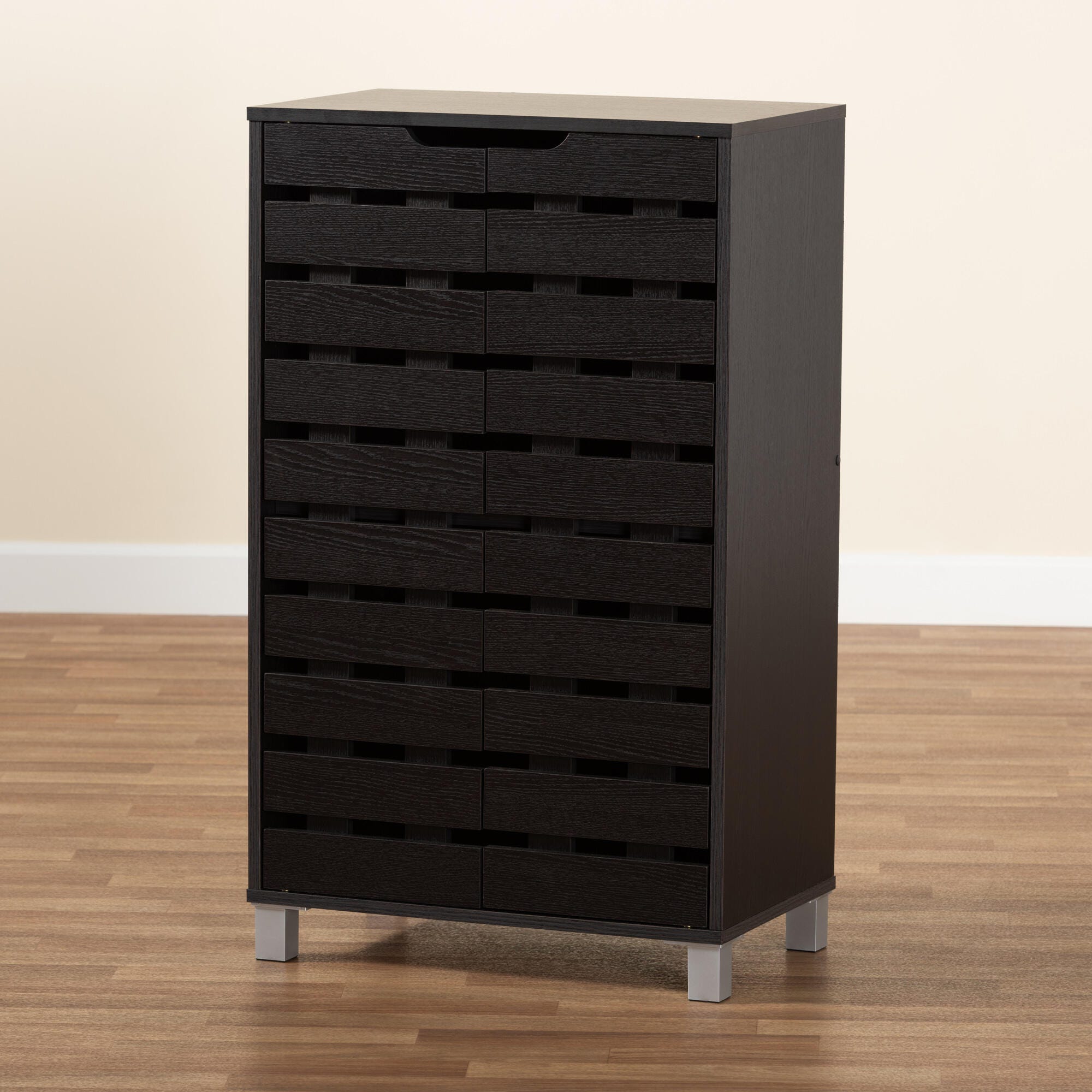 Baxton Studio Ernest 2-Door Shoe Storage Cabinet, , large