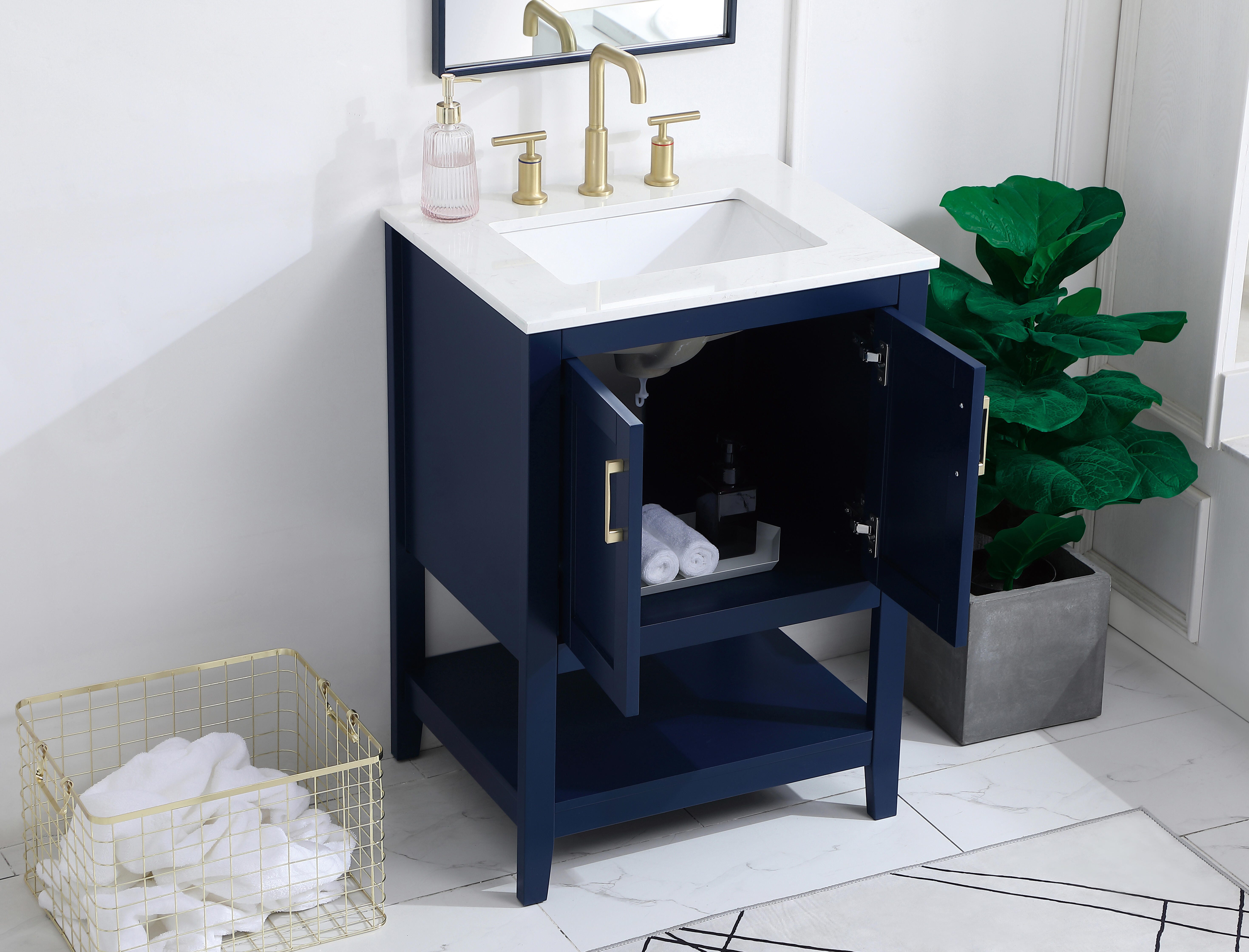 Aubrey 24" Single Bathroom Vanity, Blue, large