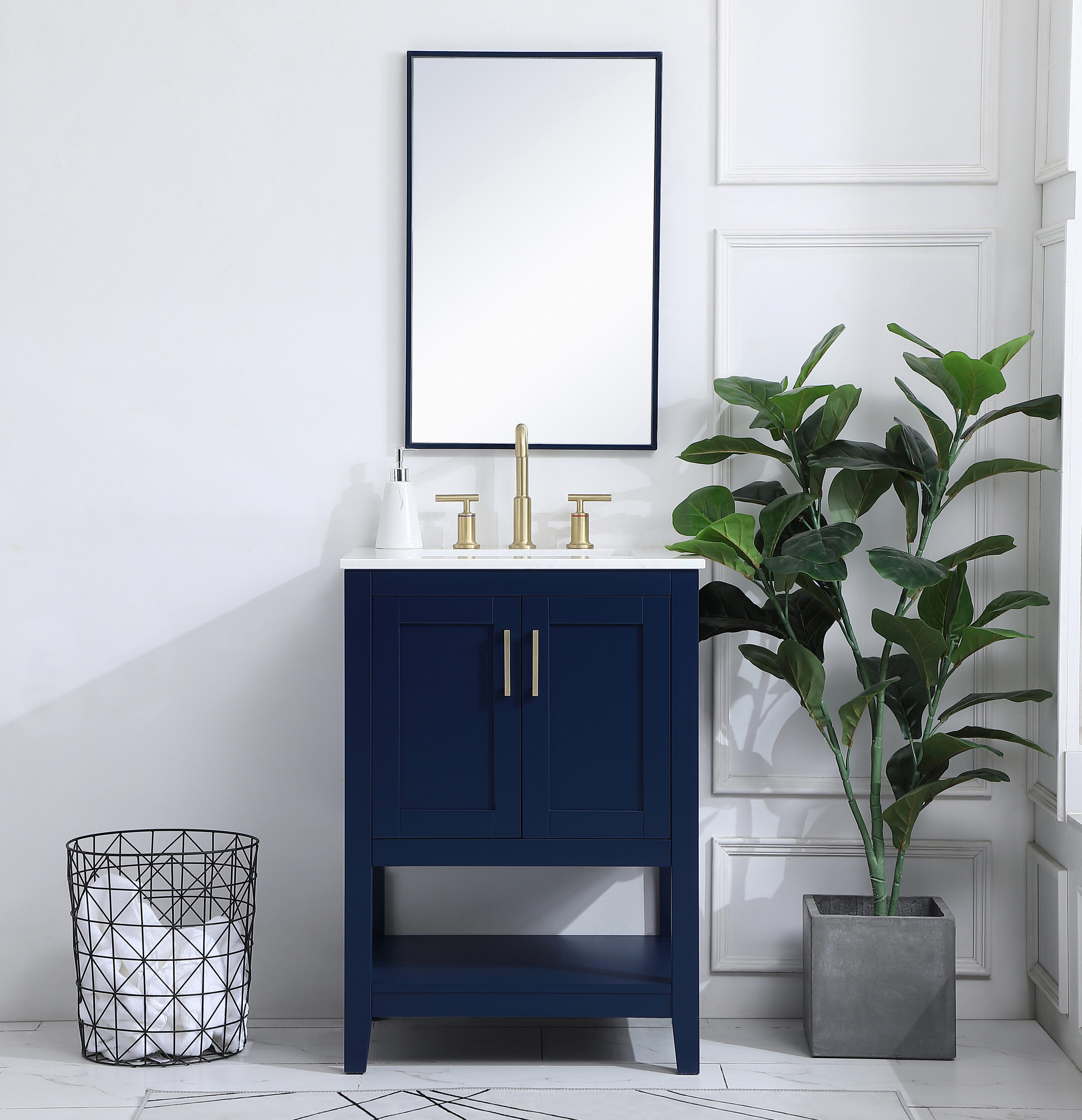 Aubrey 24" Single Bathroom Vanity, Blue, large