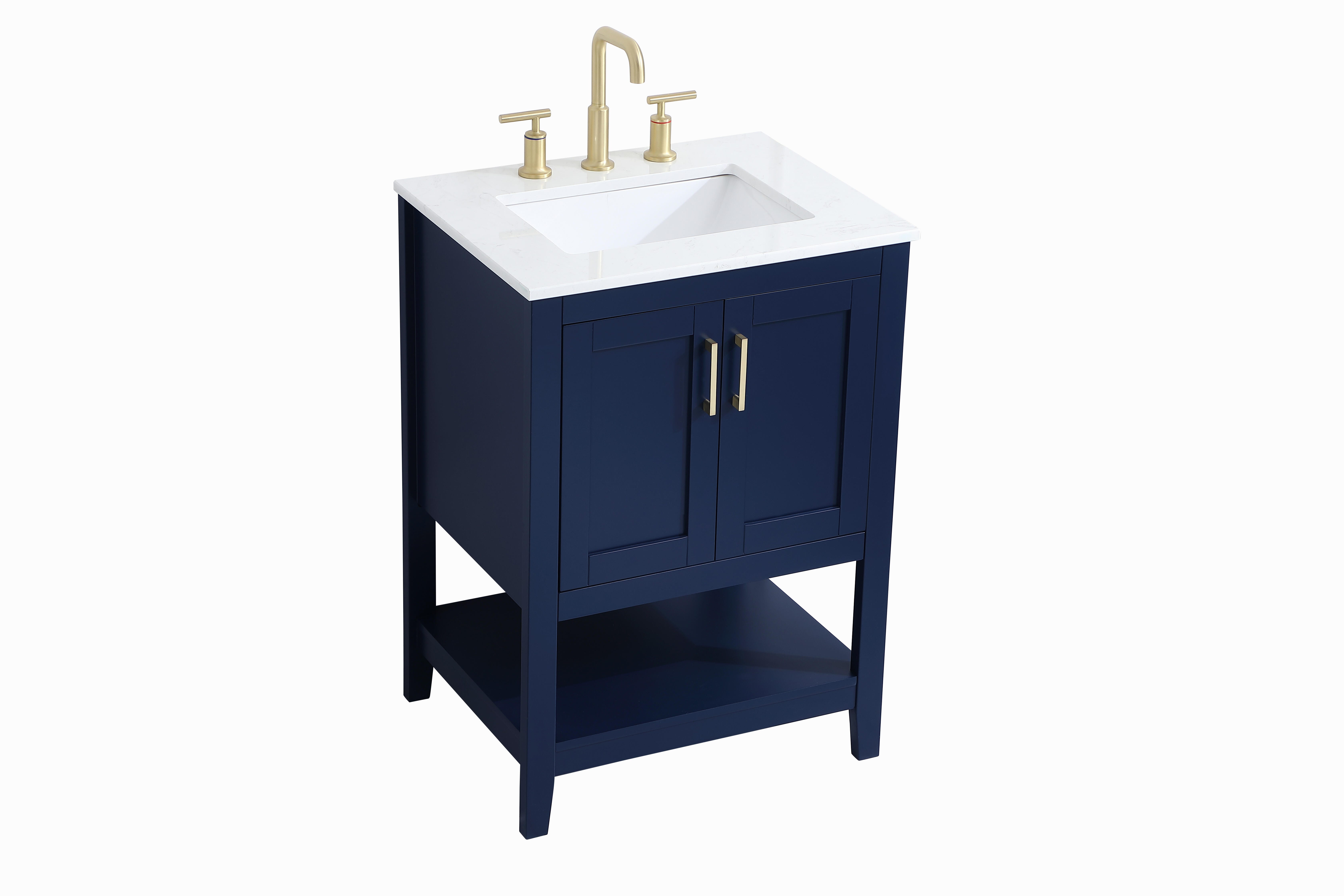 Aubrey 24" Single Bathroom Vanity, Blue, large
