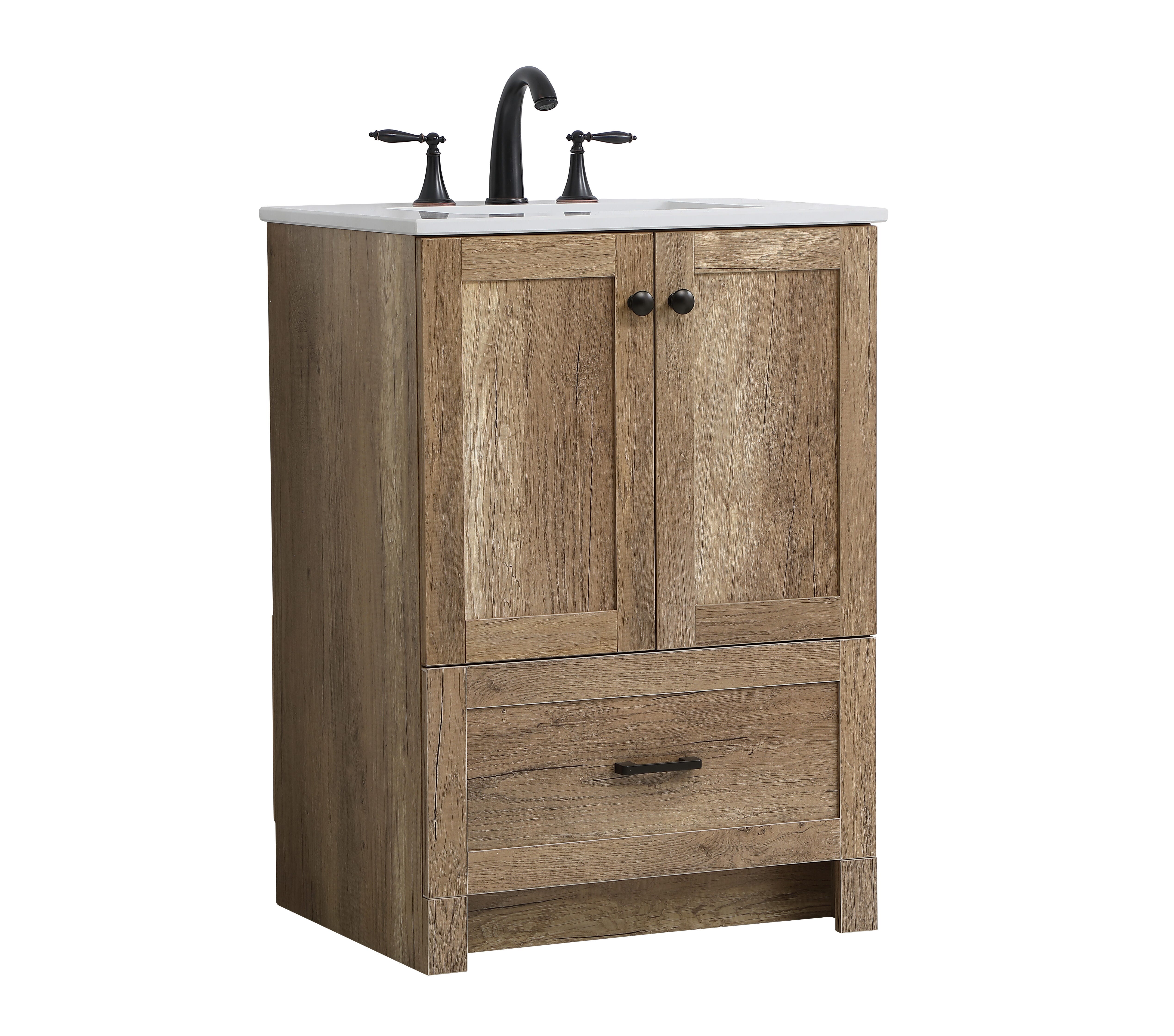 Weathered 24" Single Bathroom Vanity, Natural Oak, large