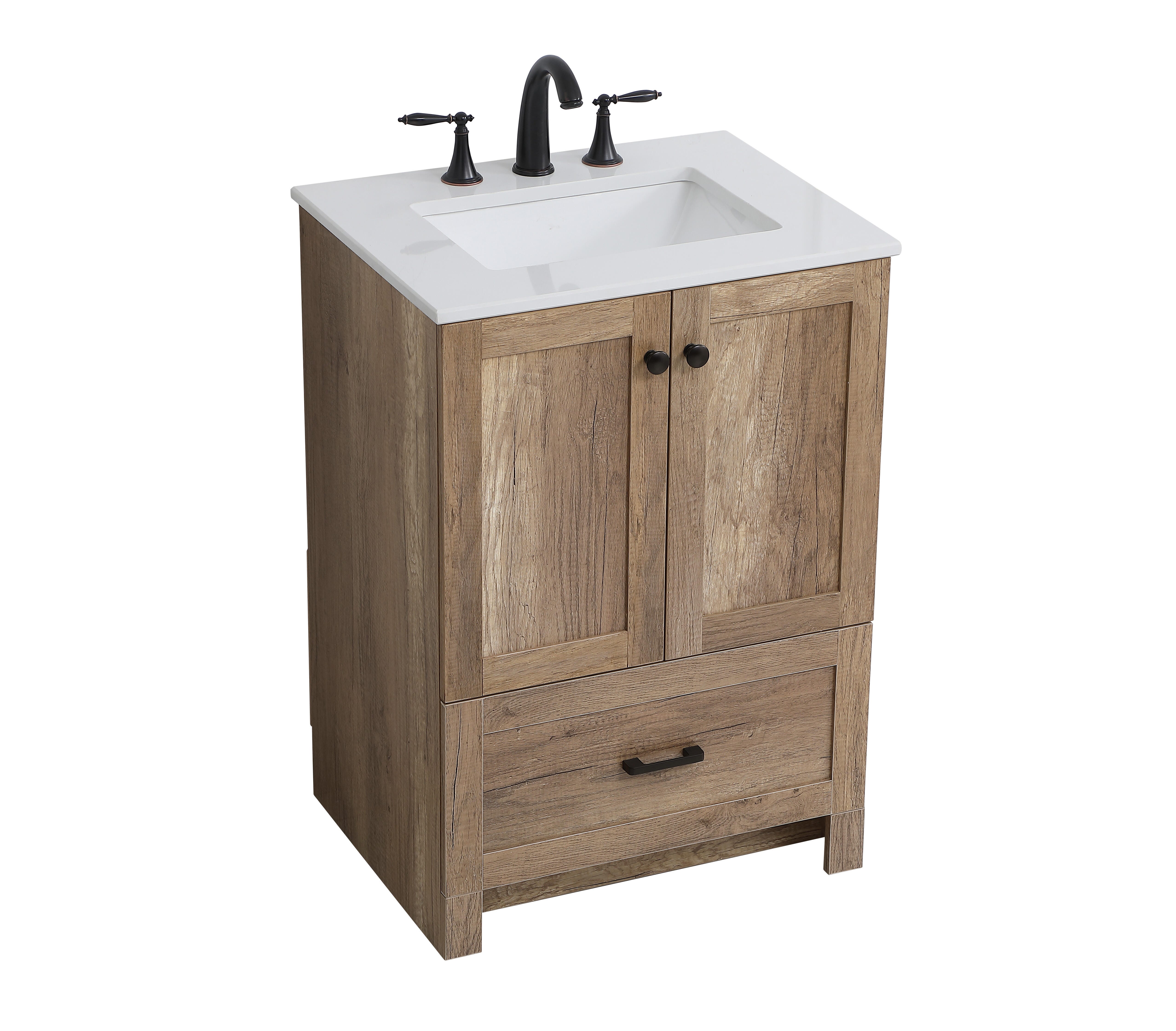 Weathered 24" Single Bathroom Vanity, Natural Oak, large