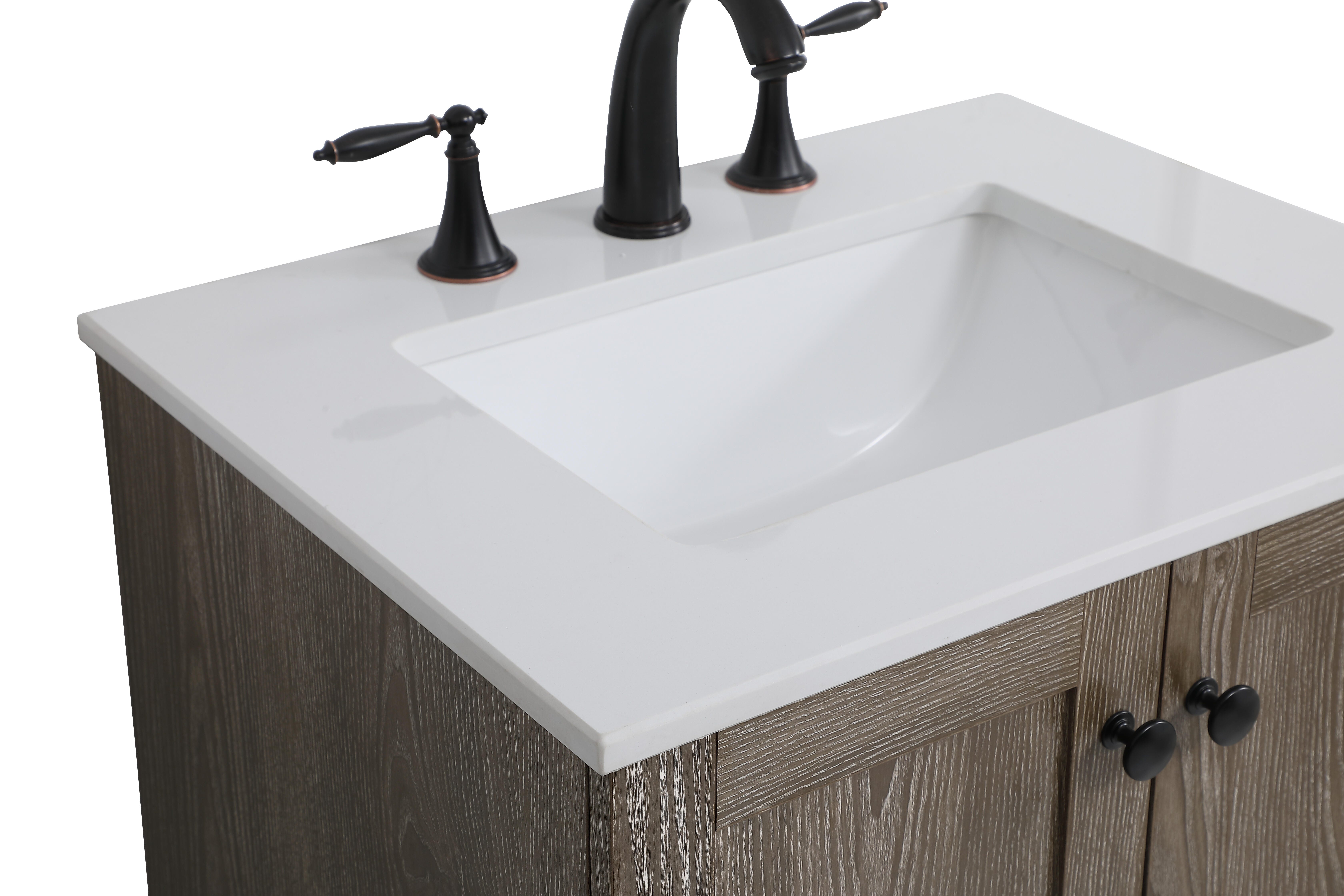 Weathered 24" Single Bathroom Vanity, Weathered Oak, large