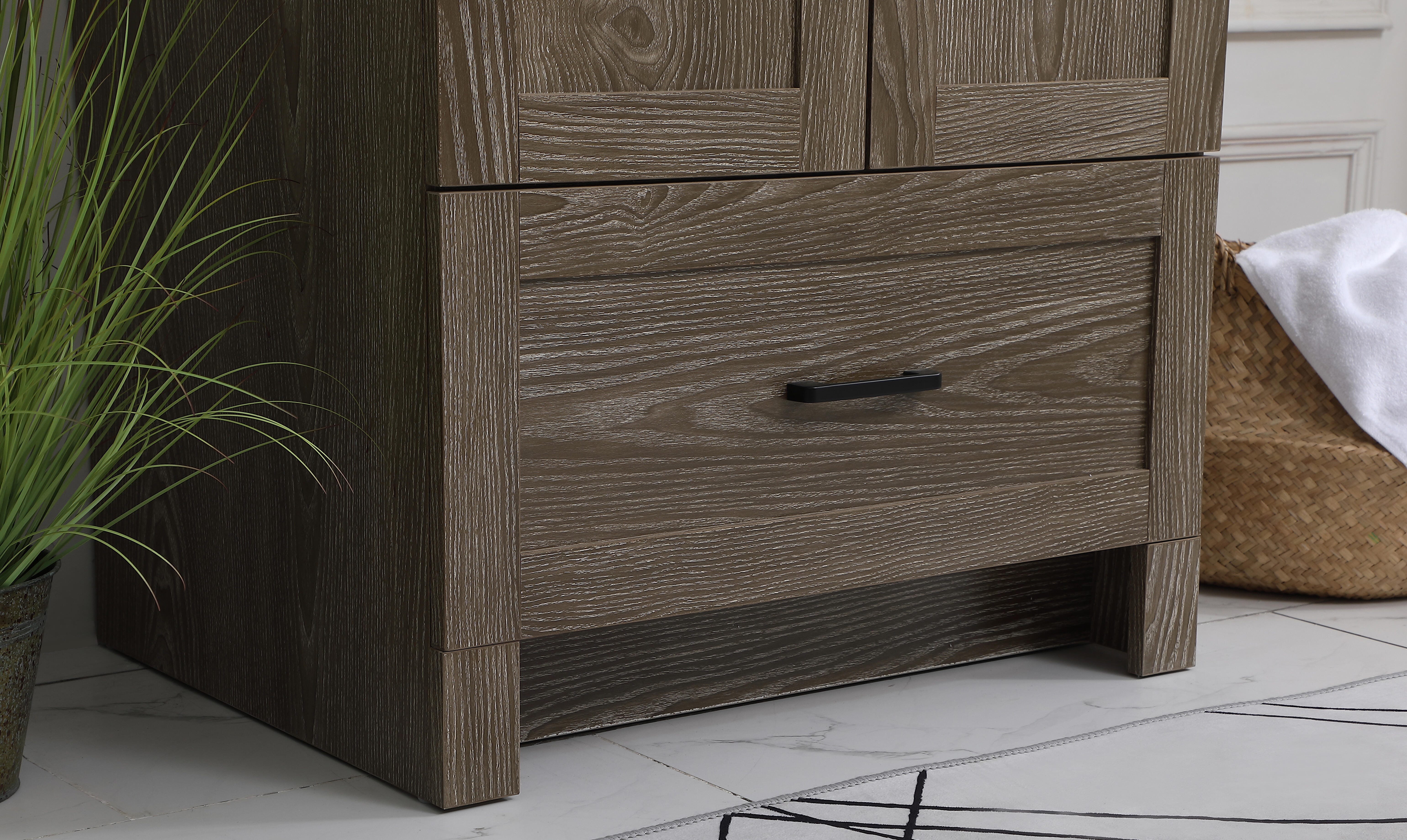 Weathered 24" Single Bathroom Vanity, Weathered Oak, large