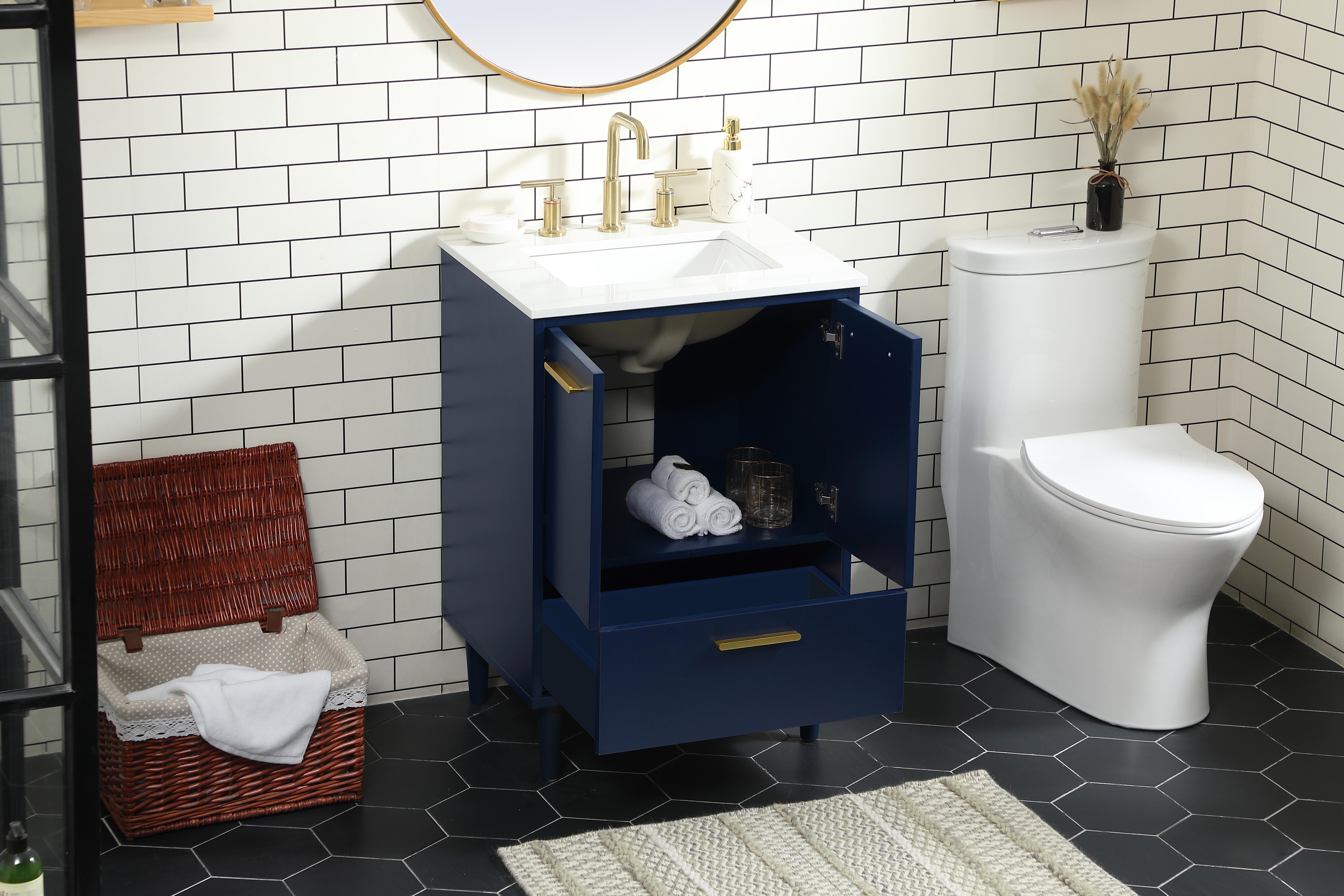 Baldwin 24" Bathroom Vanity, Blue, large