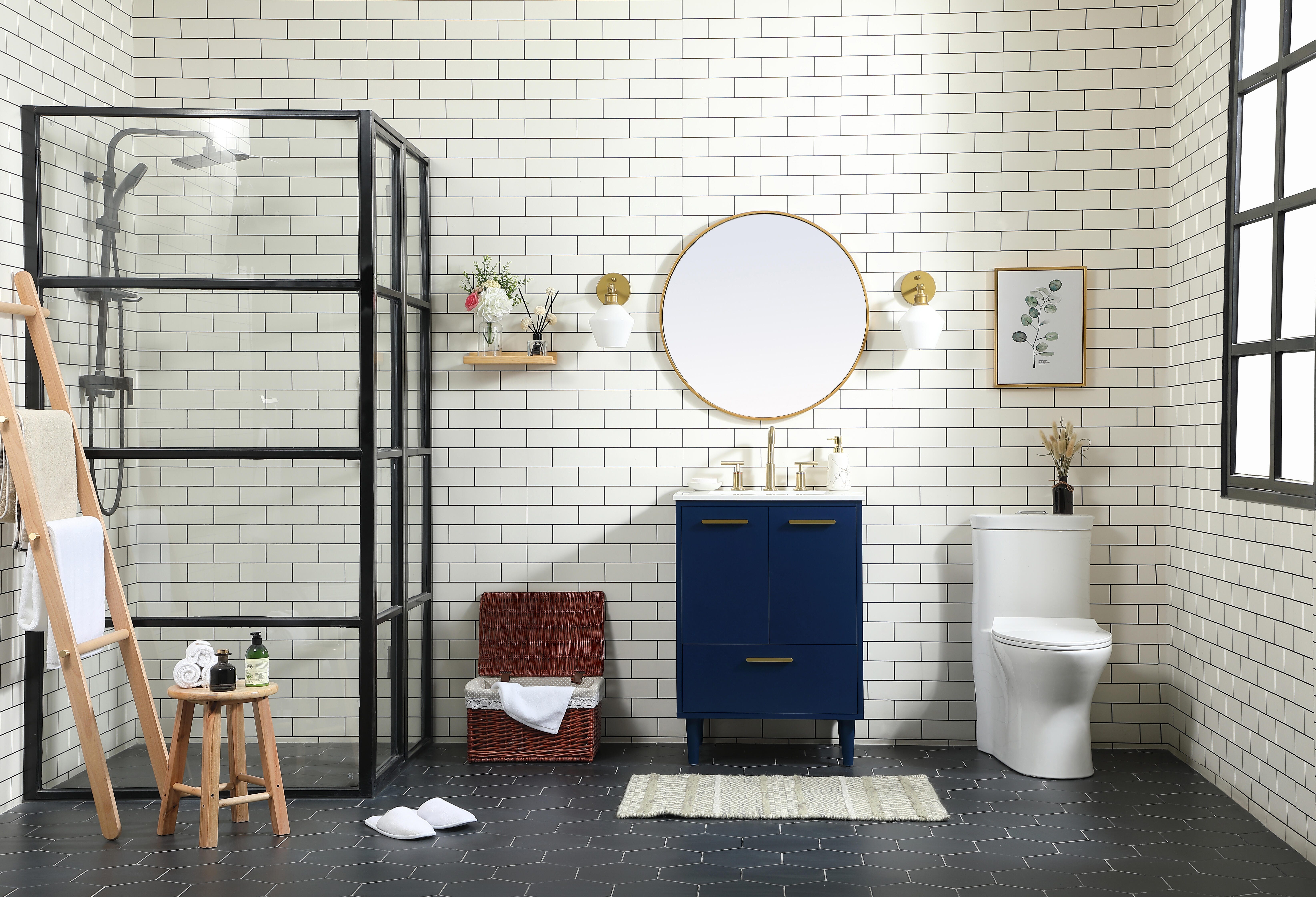 Baldwin 24" Bathroom Vanity, Blue, large