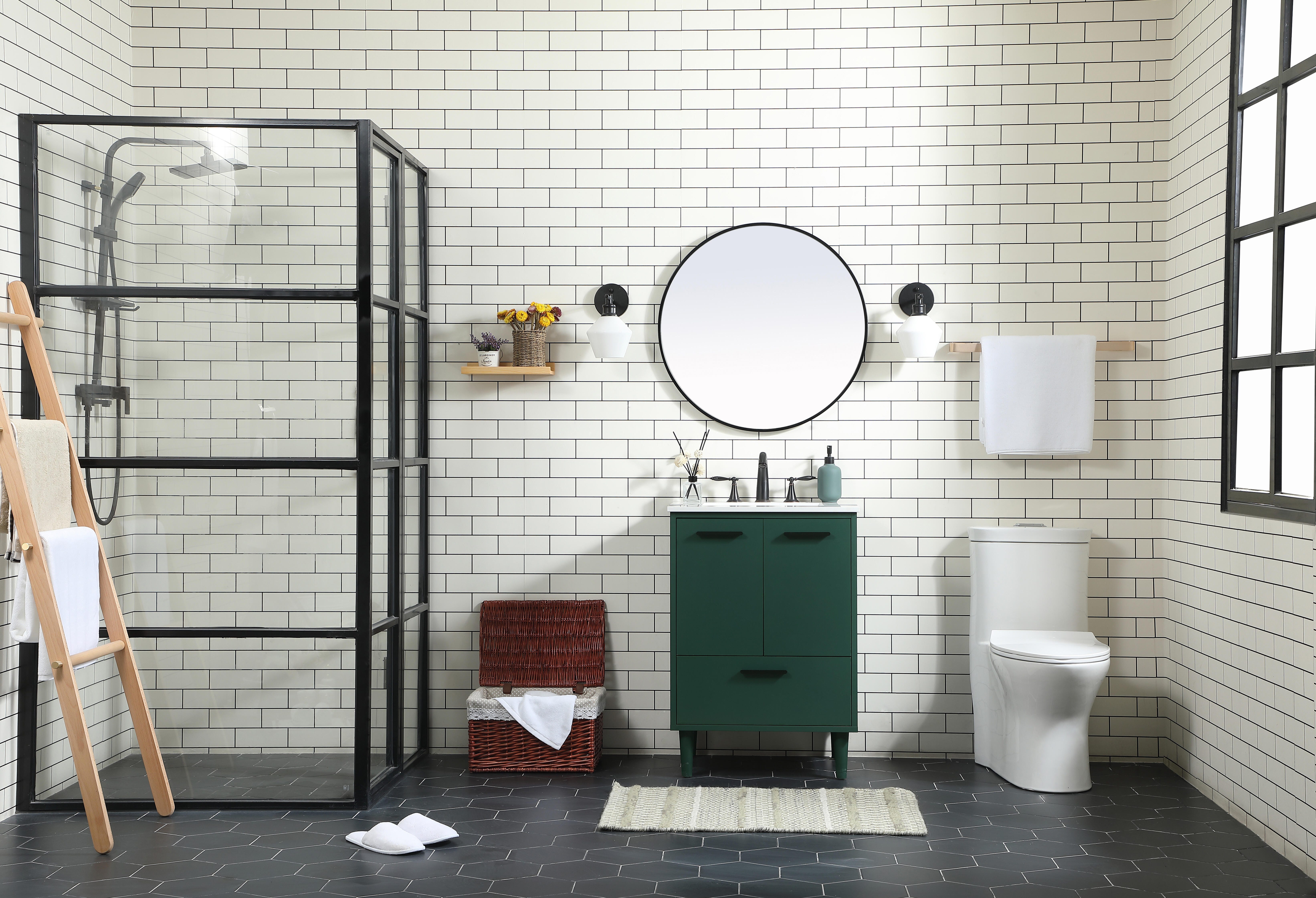Baldwin 24" Bathroom Vanity, Green, large