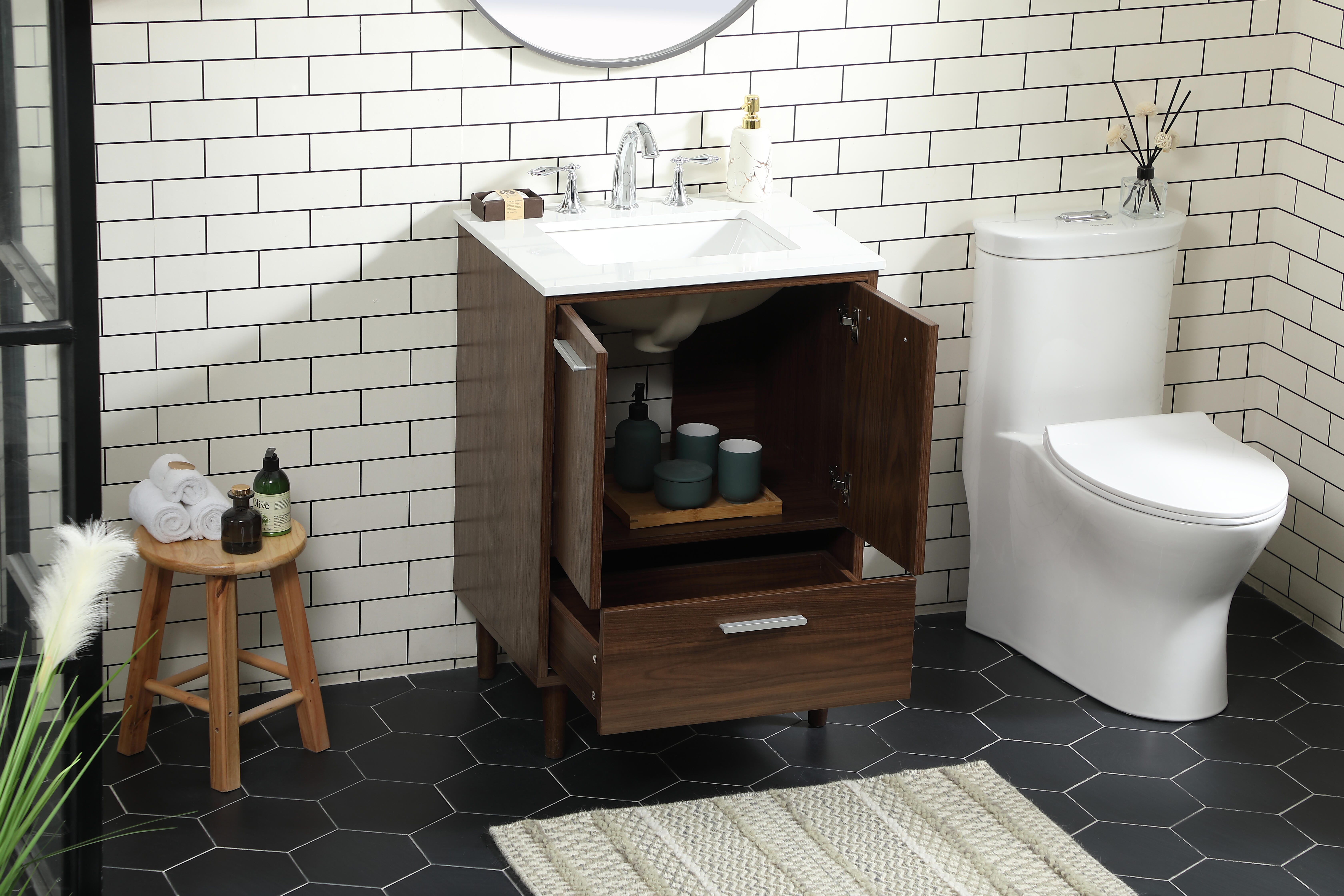 Baldwin 24" Bathroom Vanity, Walnut, large