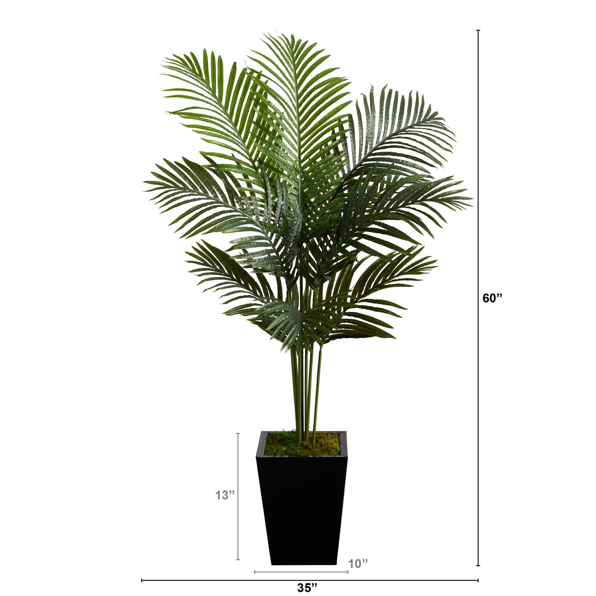 5' Paradise Palm Artificial Tree in Black Metal Planter | Ashley