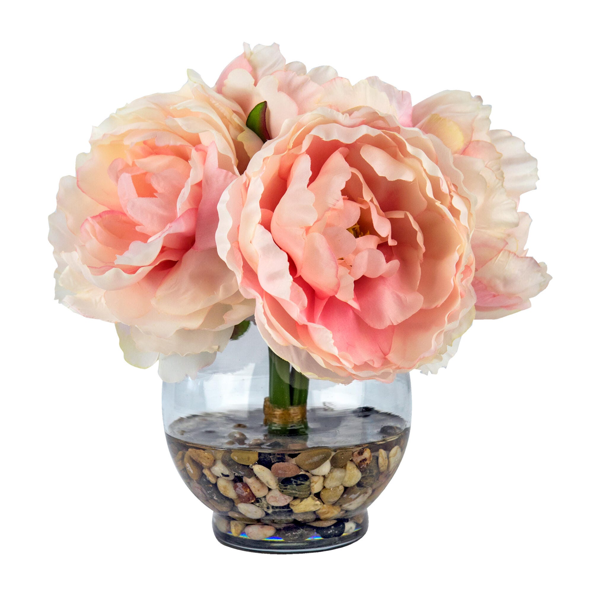 Peonies Floral Arrangement in Glass Vase, , large