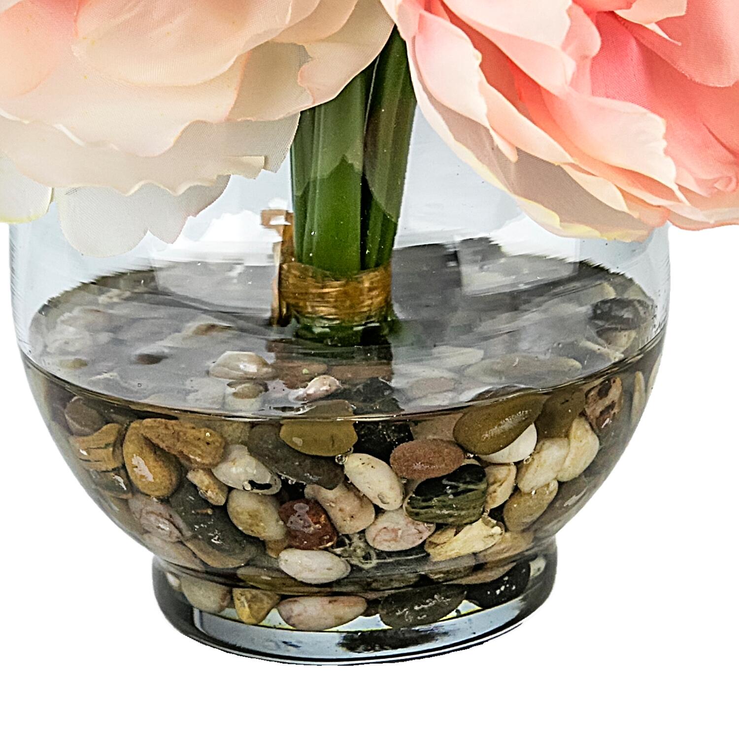 Peonies Floral Arrangement in Glass Vase, , large