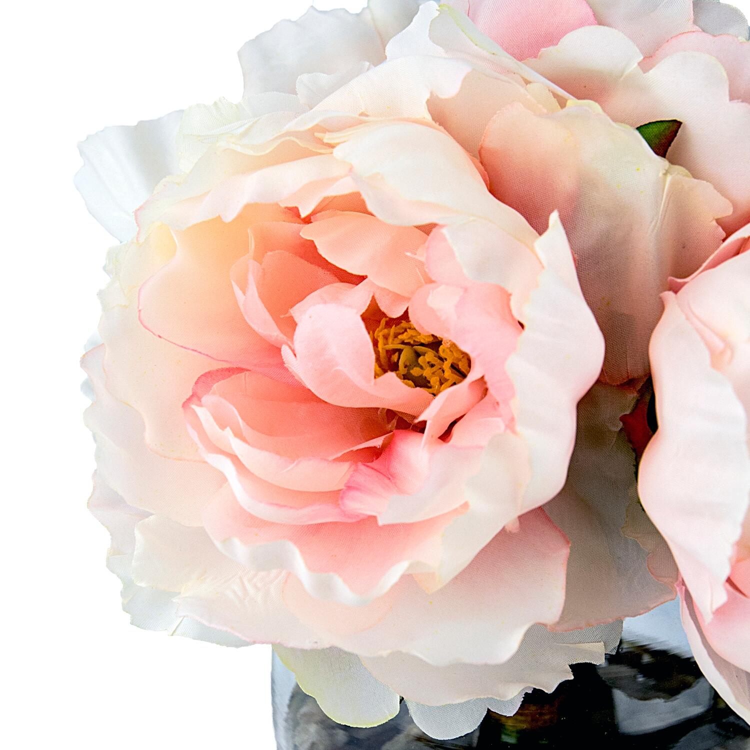 Peonies Floral Arrangement in Glass Vase, , large
