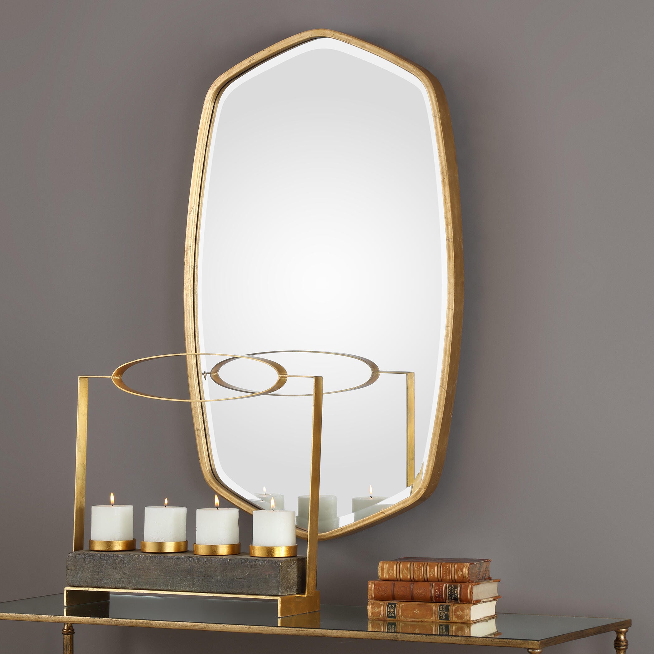 Uttermost Duronia Antiqued Gold Mirror, , large